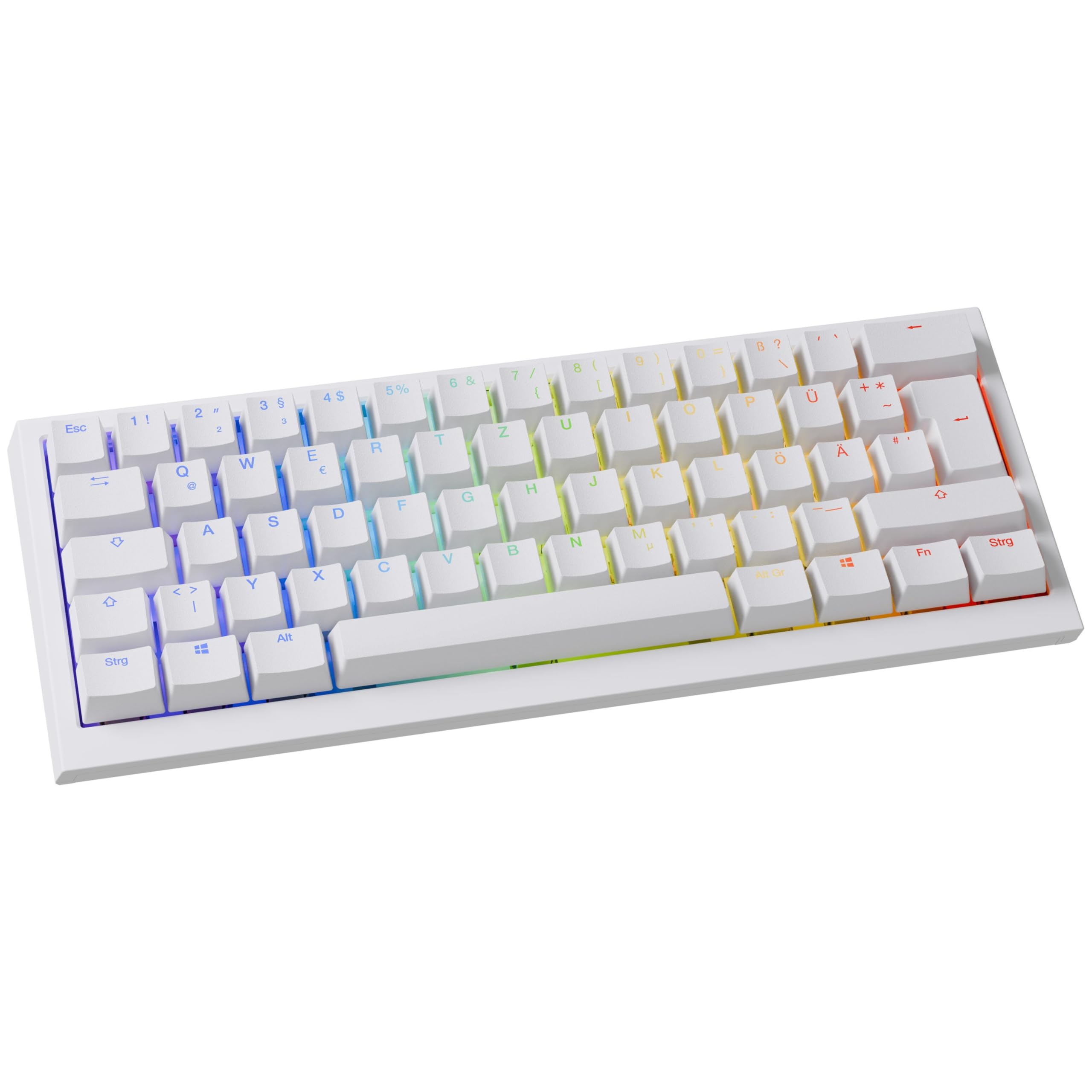 Ducky One X Mini Wireless Gaming Tastatur, induktiv, Hot Swap, RGB - Ducky Inductive Switch, ISO (DE), wei?