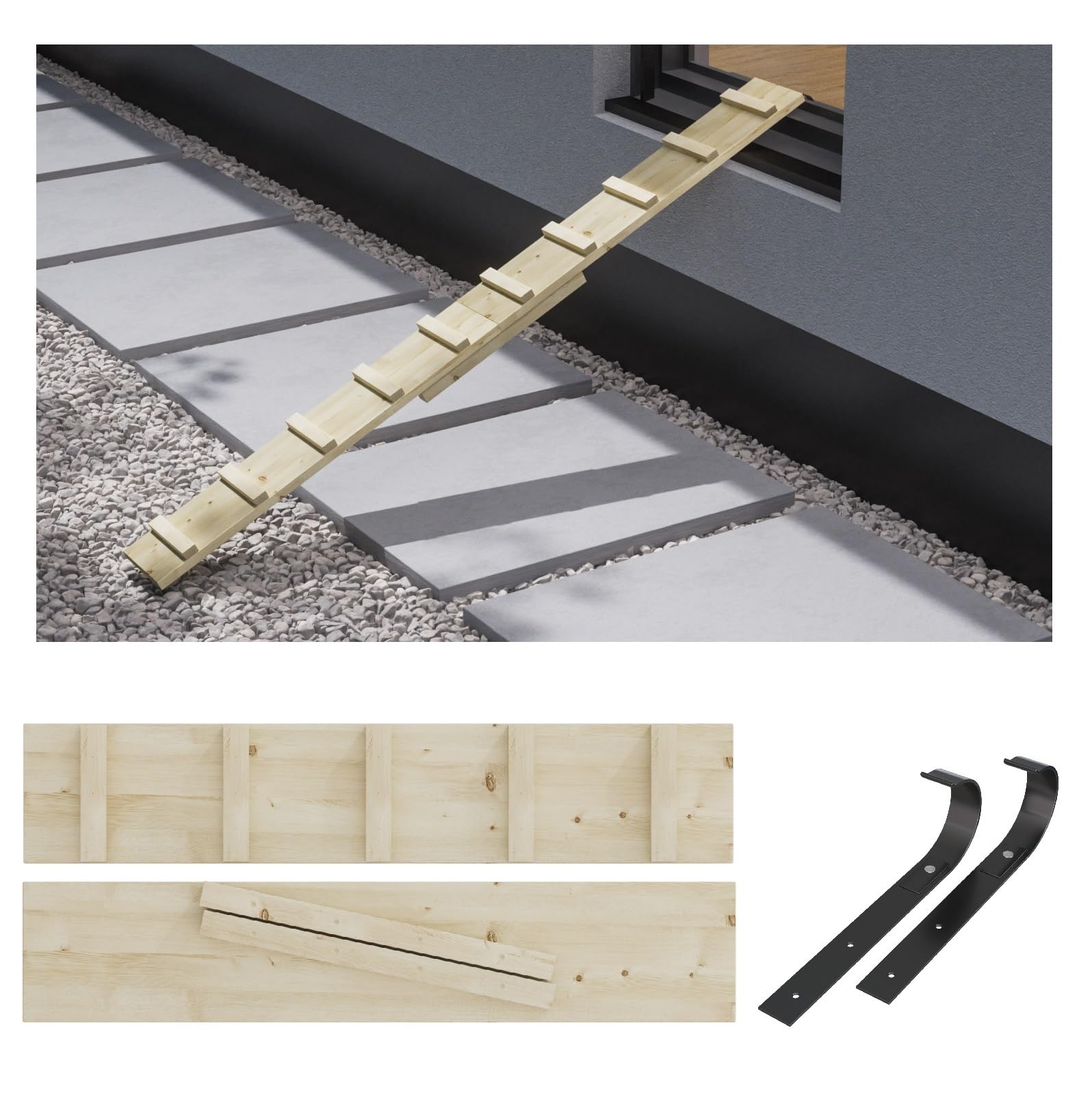 Katzenleiter Katzentreppe – Balkon-Treppe mit Metallhaken, 1,2–6 m