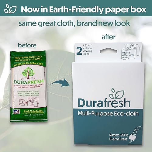 Miniatura 4 de DuraFresh Paño de fibra de madera, limpieza multiusos, ecológico, sostenible, construido para que los alimentos y las partículas que causan olores