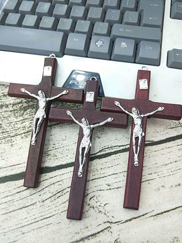 Miniatura 6 de Regalo católico para hombre y mujer, hecho a mano en Tierra Santa, Crucifijo de madera natural, Crucifijo de oración y celebración de cruz, colgante