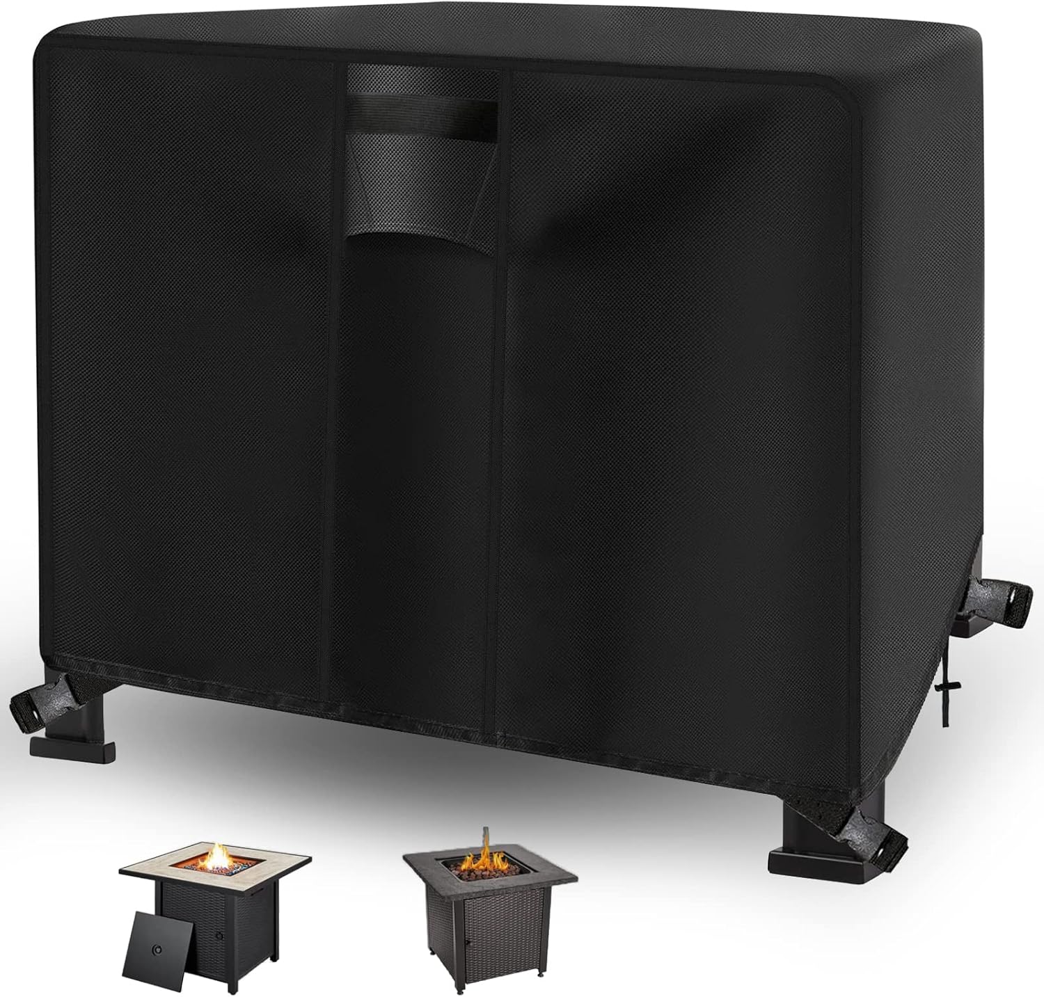 YUZ Fire Pit Cover 30 Square 600D Heavy Duty Waterproof Firepit Covers Outdoor Gas