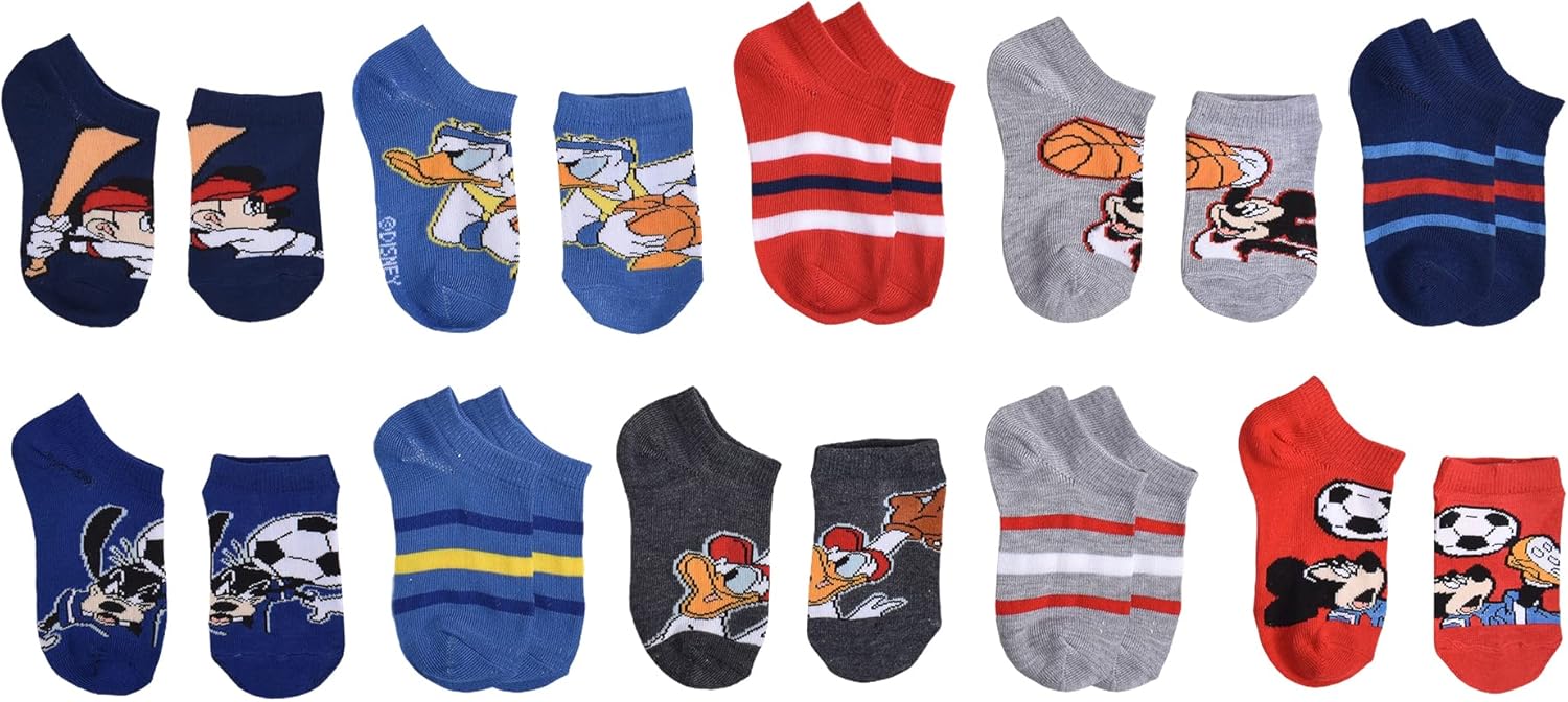 Mickey Mouse Boys 10-pack No Show Socks: Clothing, Shoes & Jewelry