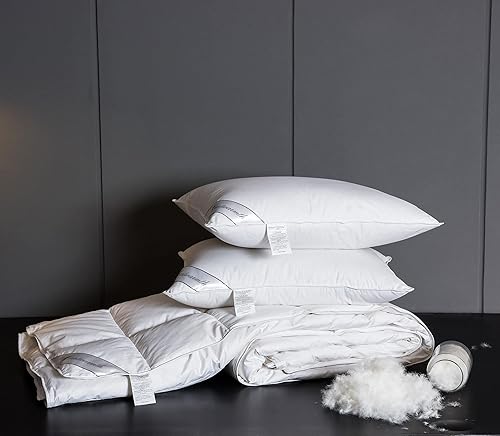 Miniatura 5 de Edredón ligero de plumón de ganso blanco 100% blanco, relleno de tela ultra suave, tamaño matrimonialqueen