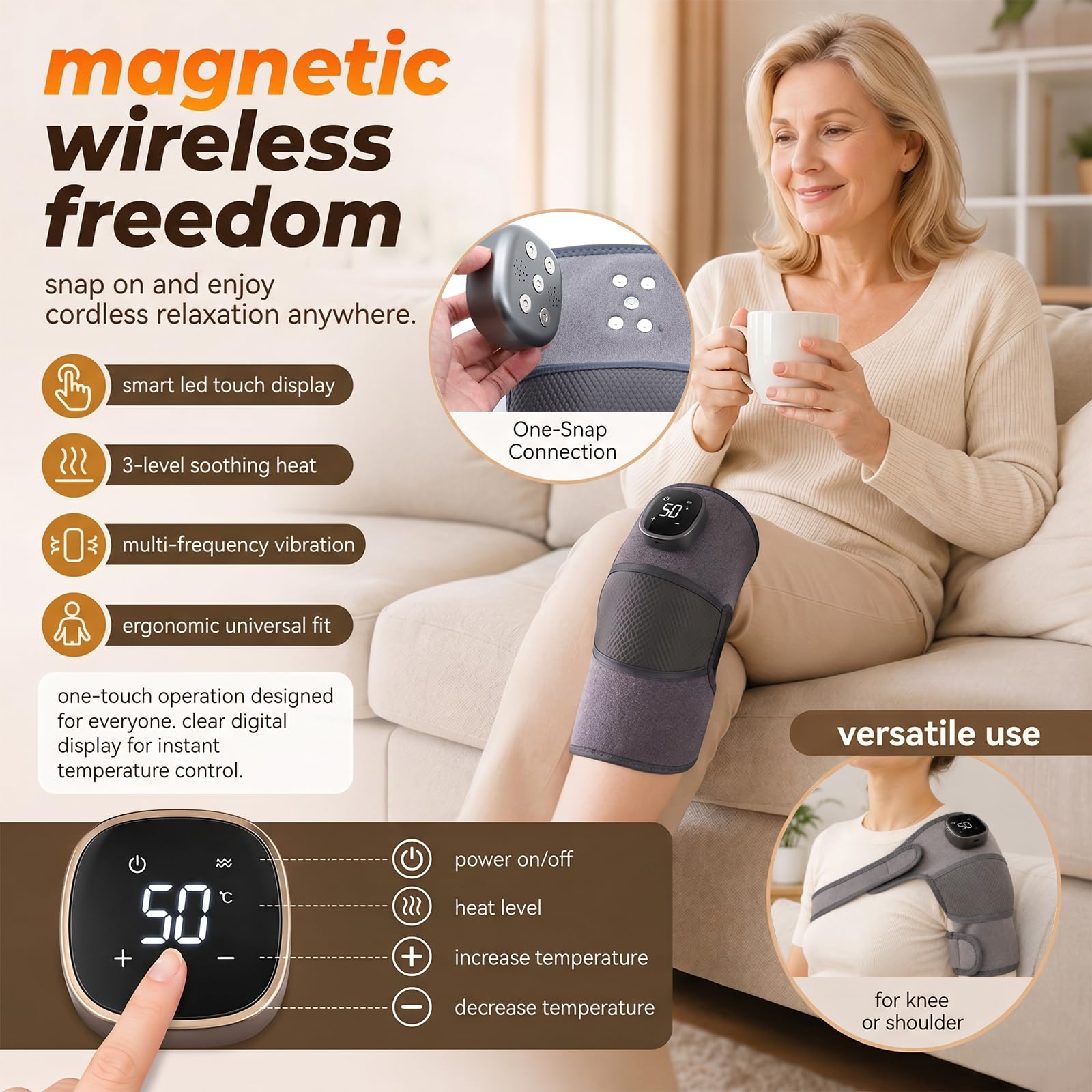 Hewelth Triple Method Schulter-Massagegerät, Hewelth Triple Method Shoulder Massager, Hewelth Schultermassage für Zuhause Büro und Unterwegs
