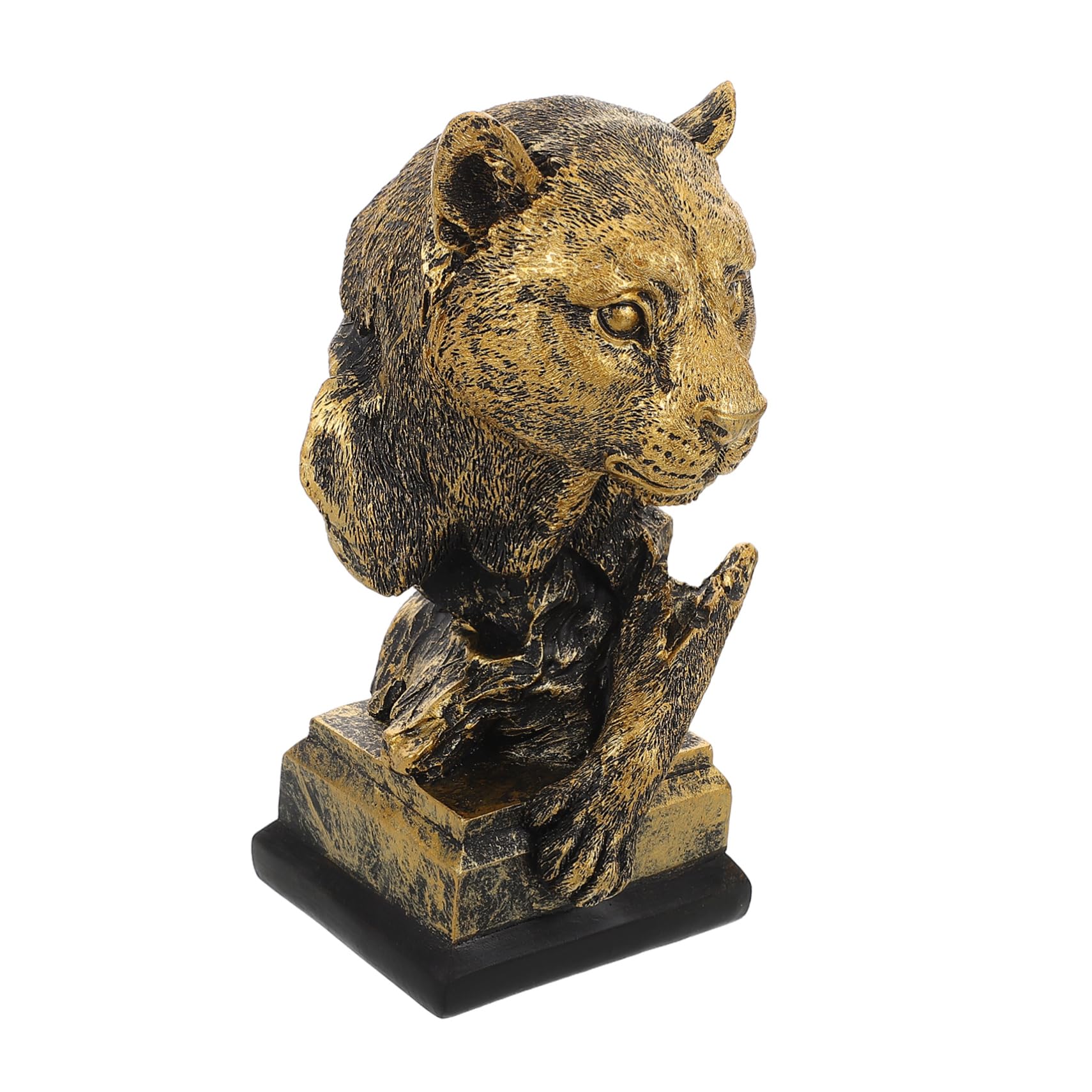 Cabilock Leopard Head Resin Sculpture Nordic Style Animal Figurine for Desk Decor Accent for Office Bedroom and Entryway Symbol of Strength and Agility