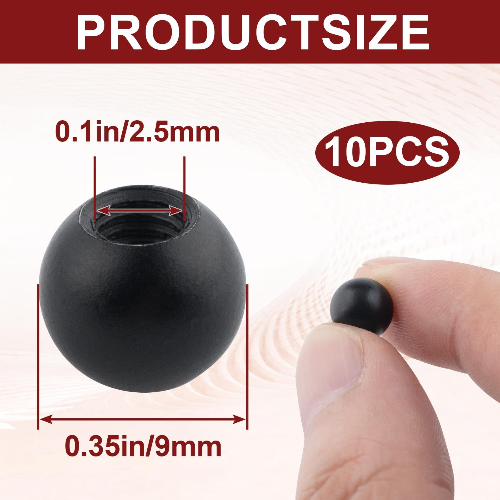 Takelablaze Joystick Ball Top Handle Rocker Round Head Threaded Ball Knob M6 Female Threaded Machine Handle 1-3/8