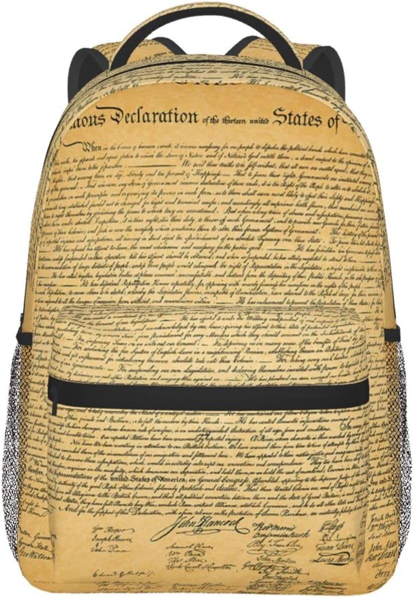 Men Women Declaration Of Independence Lightweight Backpack Casual Daypack For Travel