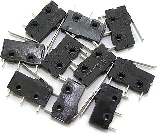 RuiLing 10pcs Micro Limit Switch 3Pin AC 125V/250V 5A Lever Arm Snap Action Normally Open/Close Micro Switch KW12-B