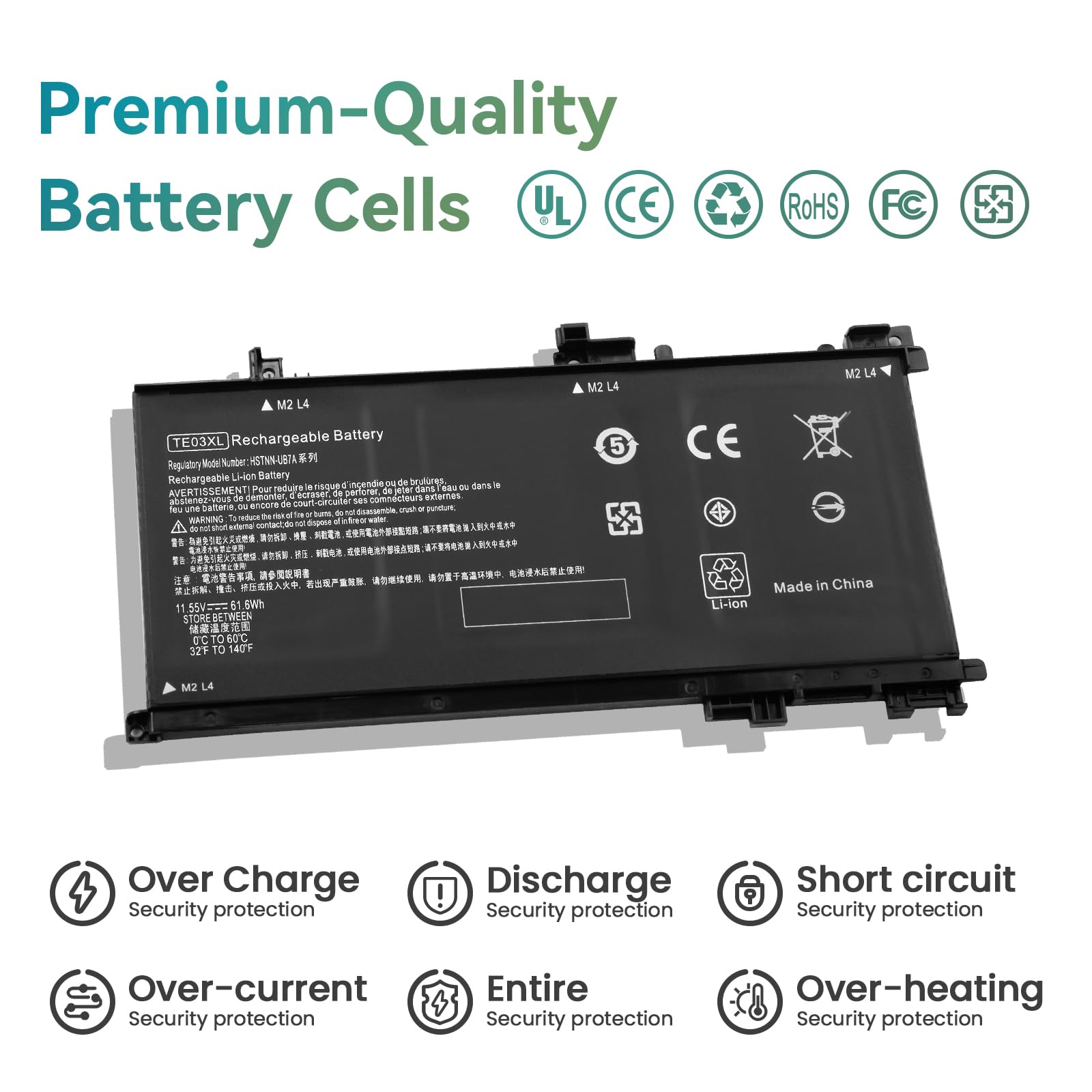 K KYUER TE03XL Batteria per HP Omen 15-ax000 Pavilion 15-bc000 15-bc000ng bc003ng bc004ng bc005ng bc006ng bc009ng bc011ng 15-ax007ng ax003ng ax000nl ax005ng ax001ns ax008ns ax038nf ax009ng TPN-Q173