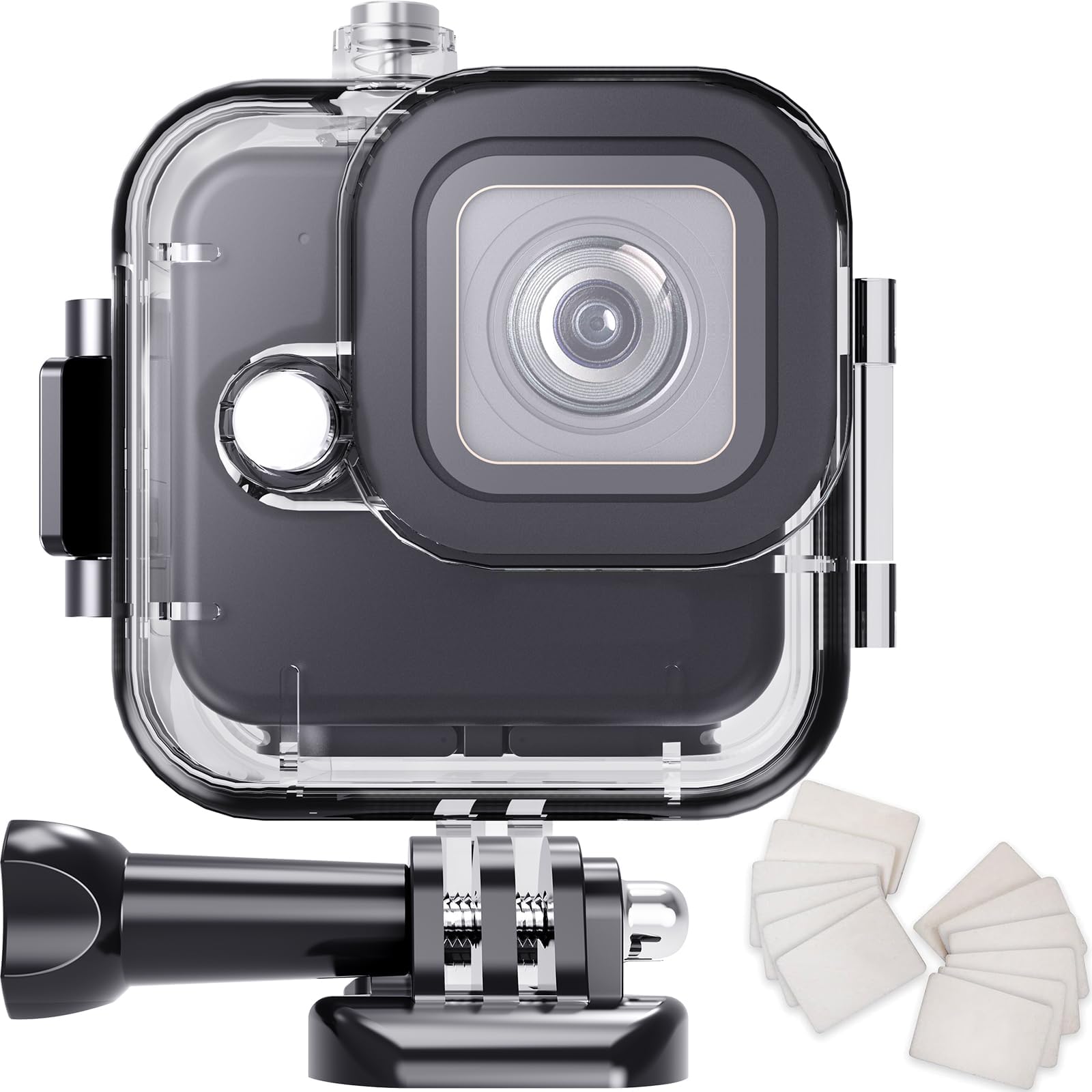 HONGDAK Waterproof Housing Case for GoPro Hero11 Black Mini,169ft/60M Diving Protective Housing Shell for Hero 11 Mini Underwater Dive Case with Mount Thumbscrew & 12PCS Anti-Fog Insert (Black)
