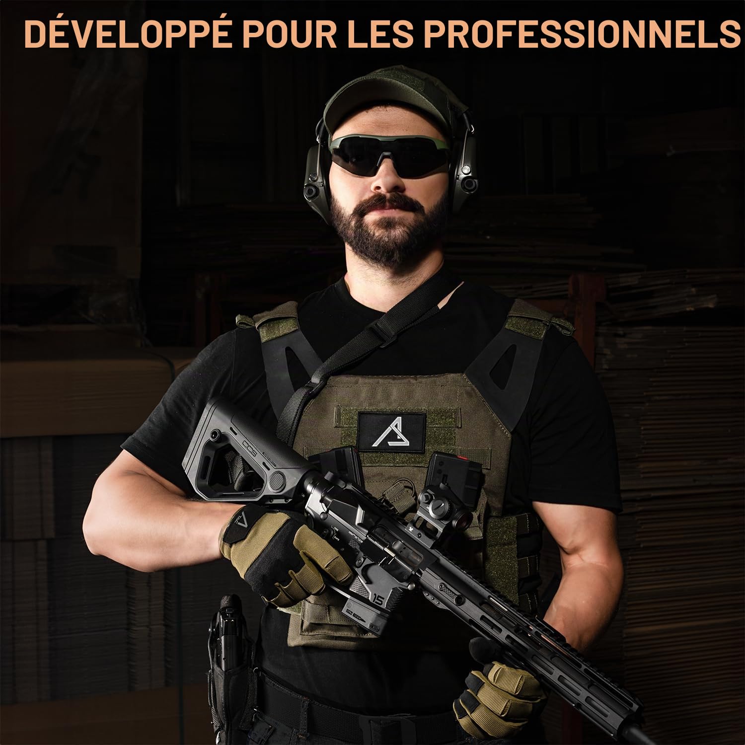 Sordin ACE Schakal Casque Antibruit - Actif & électronique - Casque Antibruit pour la Chasse et le Tir Sportif