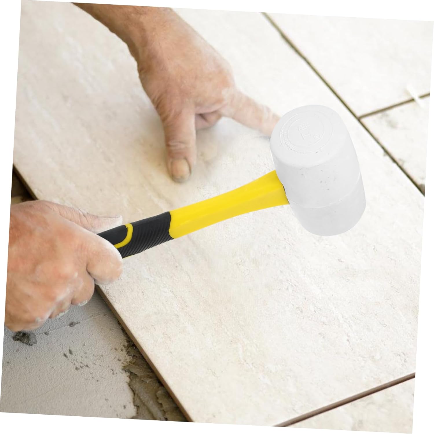 CHILDWEET Heavy Duty Woodworking Hammer Elastic Head Non-slip Rubber Mallet for Floor Repair
