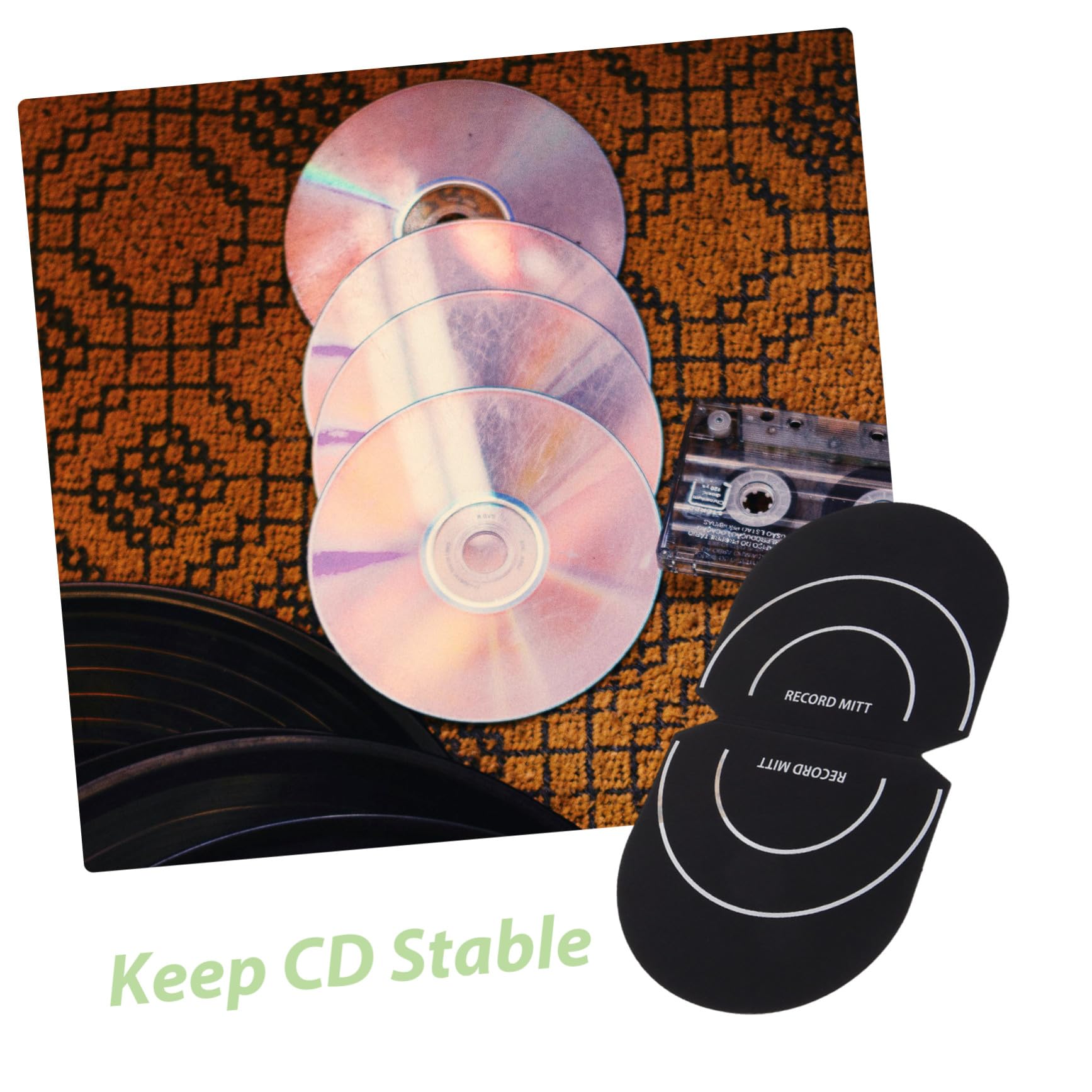 Toyvian 8pezzi Record Mitt Maniglie Antistatiche Per Pulizia Dischi Guanti Per Maneggiare Accessorio Per Amanti Della Musica e Collezionisti Di Vinile