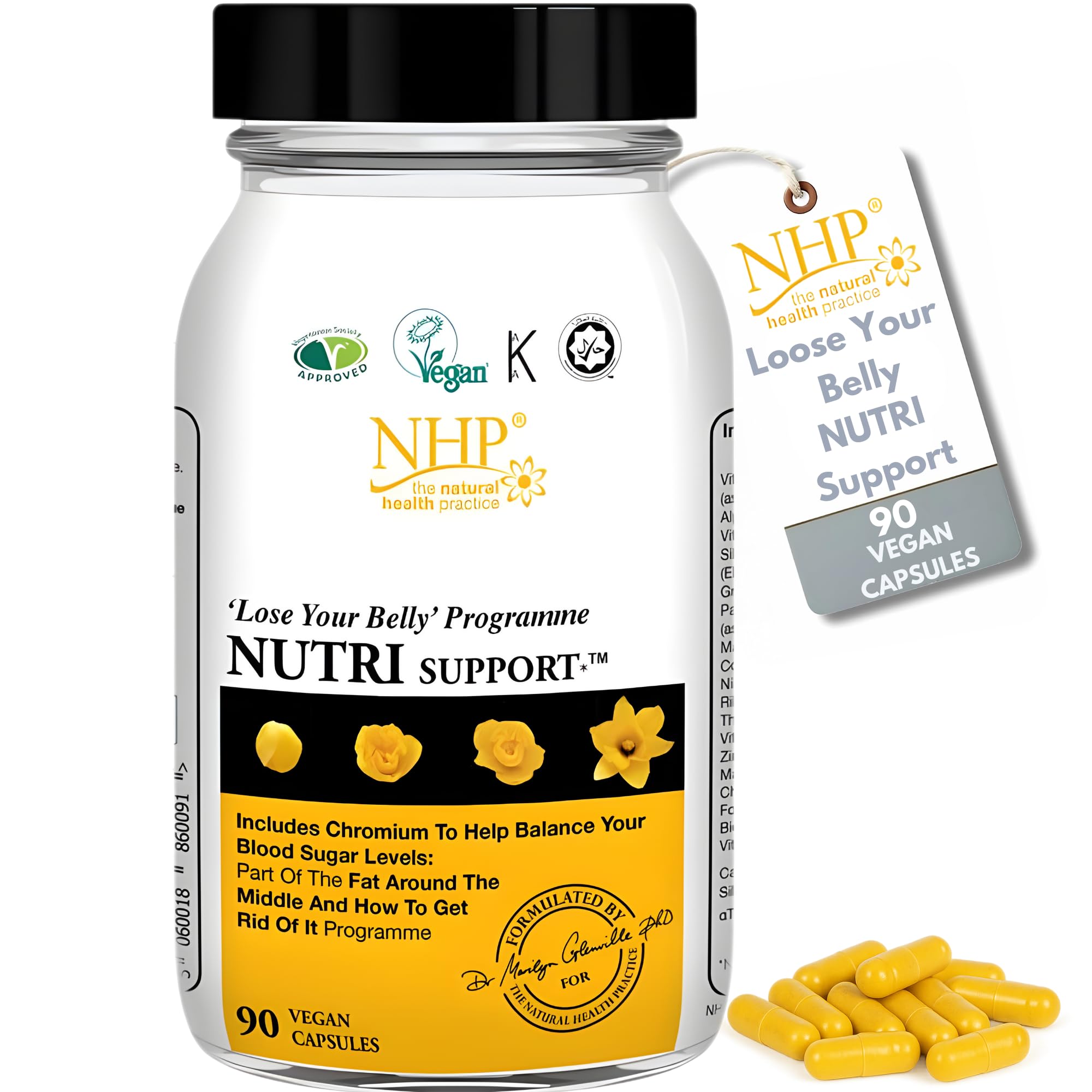 NHP Advanced Nutri Support-Multivitamin & Mineral Supplement for Fat Loss, Energy, and Adrenal Support with Key Nutrients for a Healthy Shape Transformation-90 Vegan Capsules