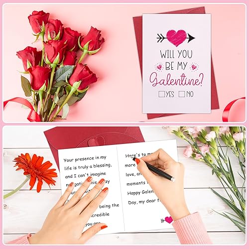 Miniatura 7 de D4DREAM Tarjetas de felicitación de San Valentín para ella, Will You Be My Galentines, tarjeta de felicitación de San Valentín para amigos, mejor