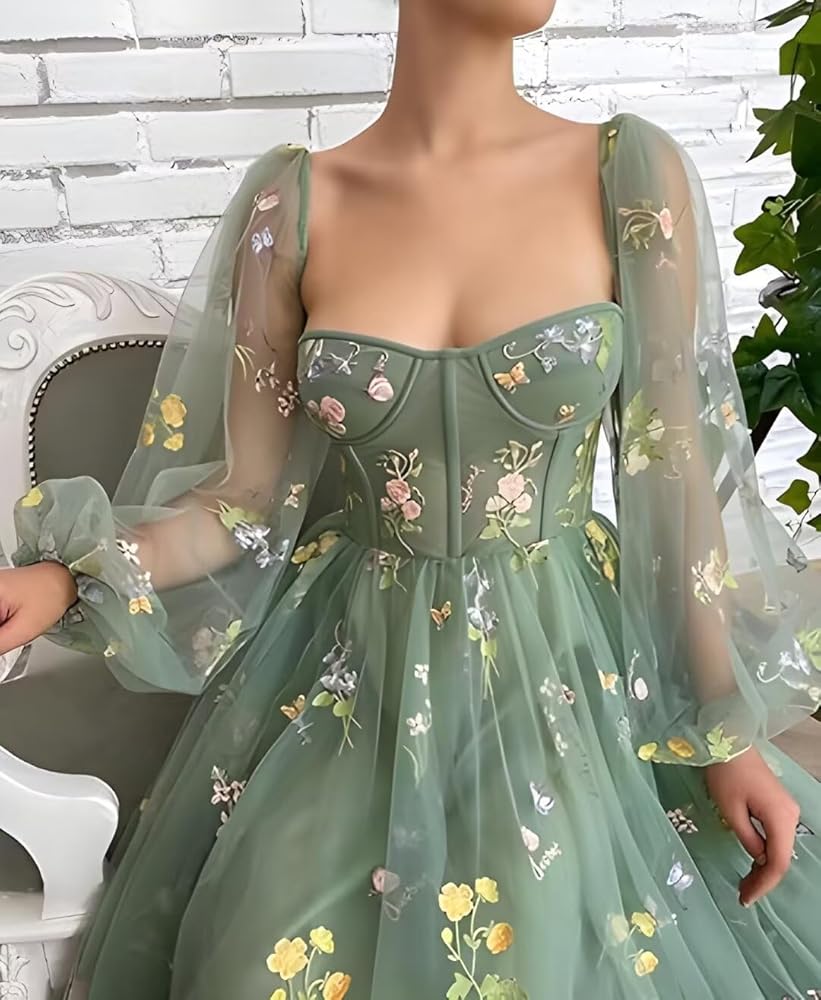 Amazon.com: SESSRYMNIR Women Floral Embroidered Maxi Dress