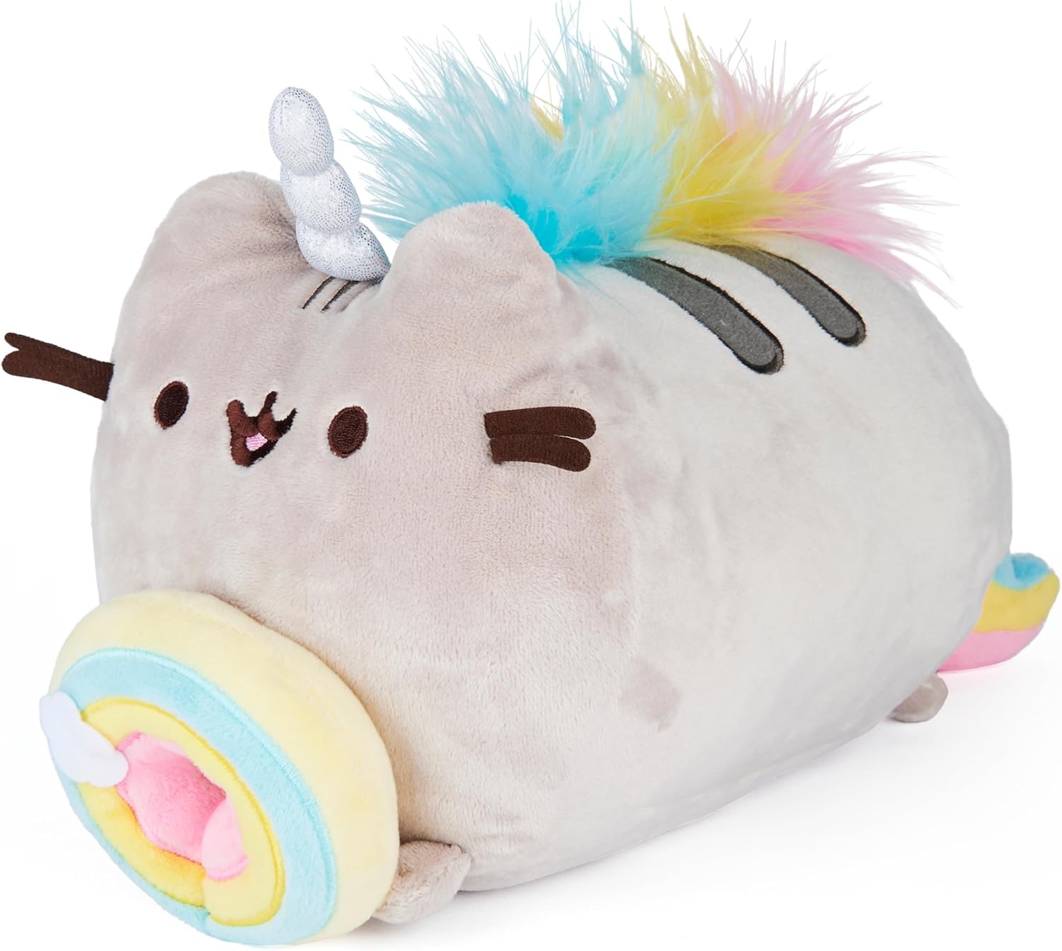 GUND Pusheenicorn Donut Log Rainbow Plush Stuffed Animal Cat, 9.5"