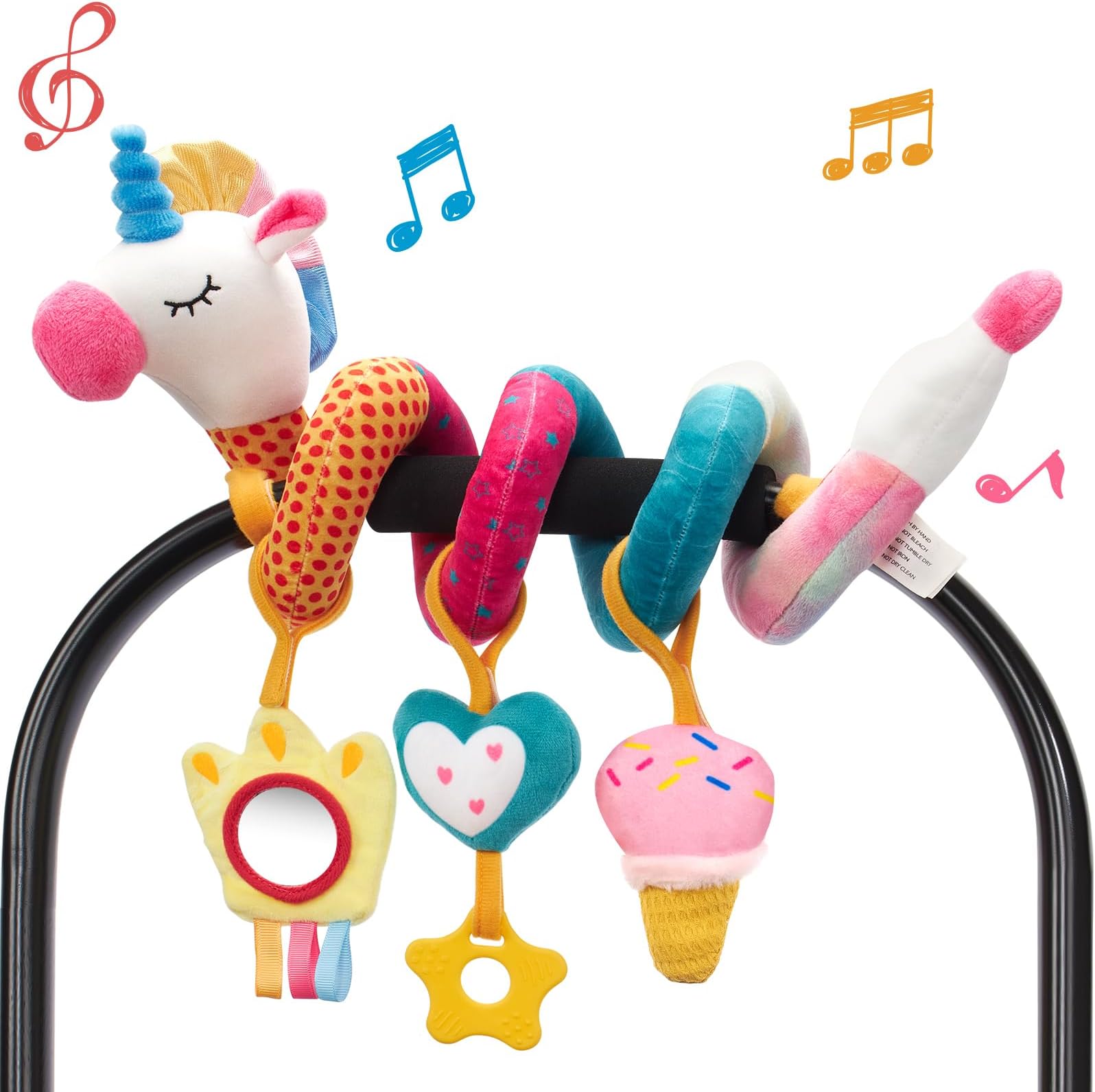 hahaland Spiral Pram Toys baby toys 0-6 months newborn Sensory Toys for Babies Pushchair Stroller/Car Seat Activity Baby Toy for 0 3 6 9 12 Months Hanging Toys for Babies pram toy Infant Girls