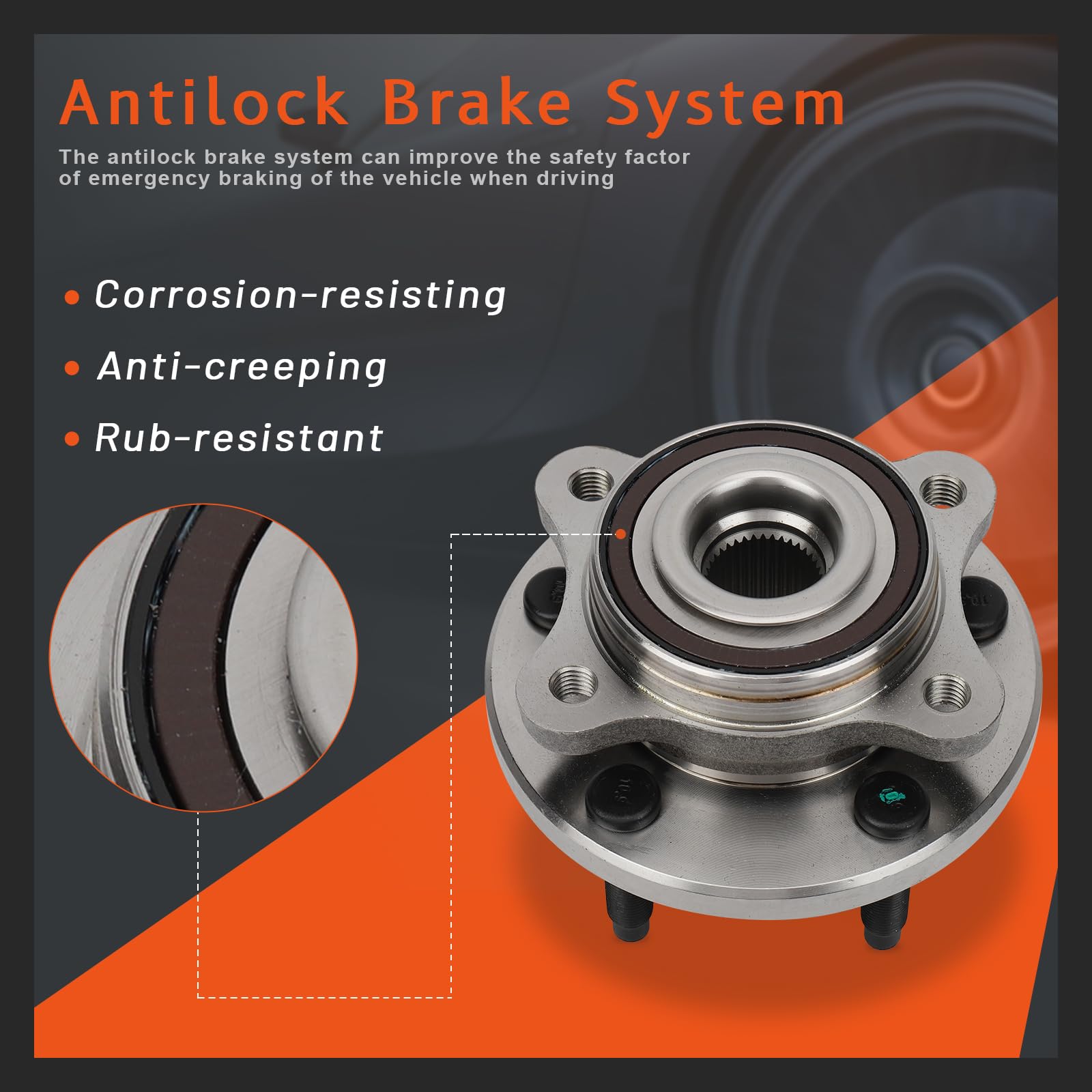 One Rear Wheel Bearing Hub Assembly for Toyota RAV4 ACA31 ACA33 ABS