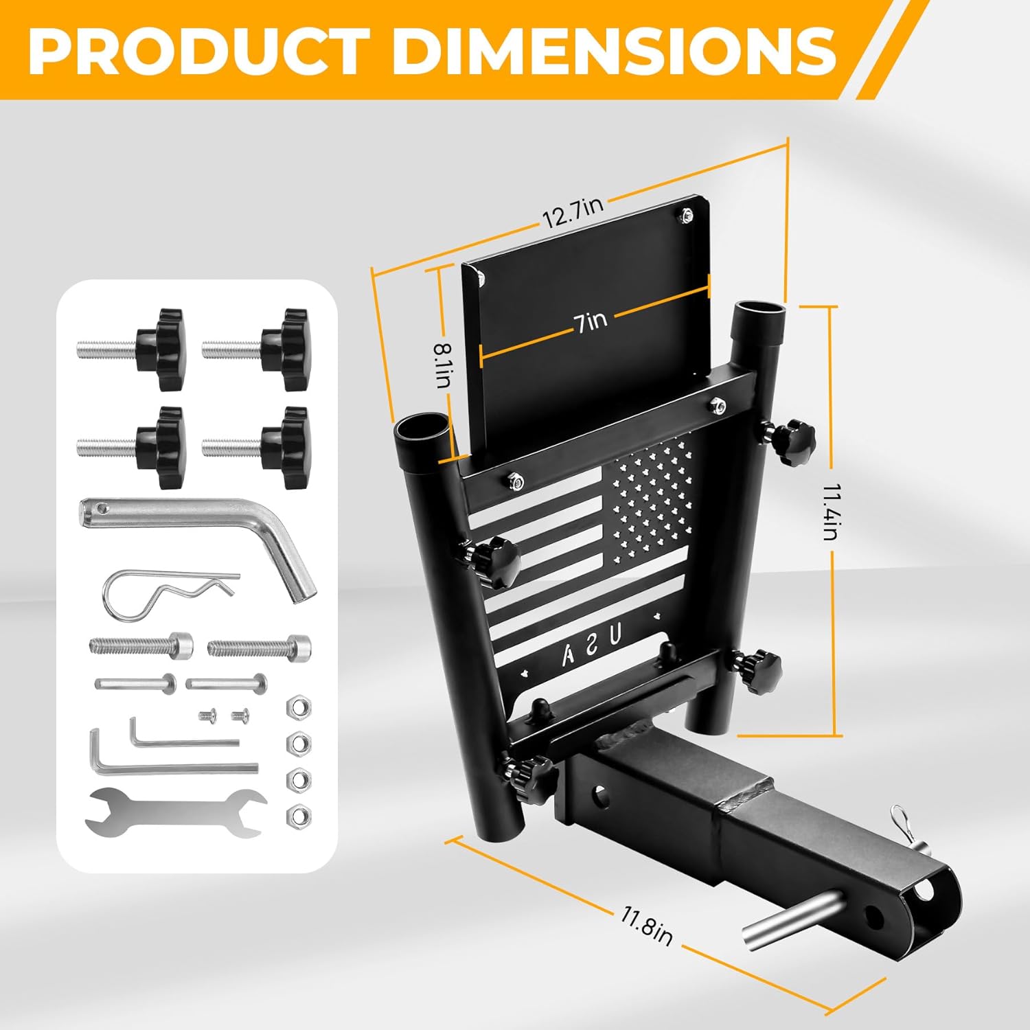 Heavy Duty Dual Hitch Flag Holder with 2'' Trailer Receiver, Trailer Hitch Flag Pole Holder, Universal Hitch Flag Pole Holder Kit with Cars, Trucks, SUV, Pickups, Campers & Trailers - Image 2