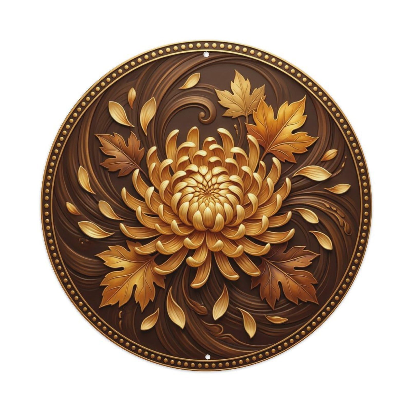 Fyrn Style Metal Tin Sign Vintage Namaste Chrysanthemum Longevity Flower Zen Yoga