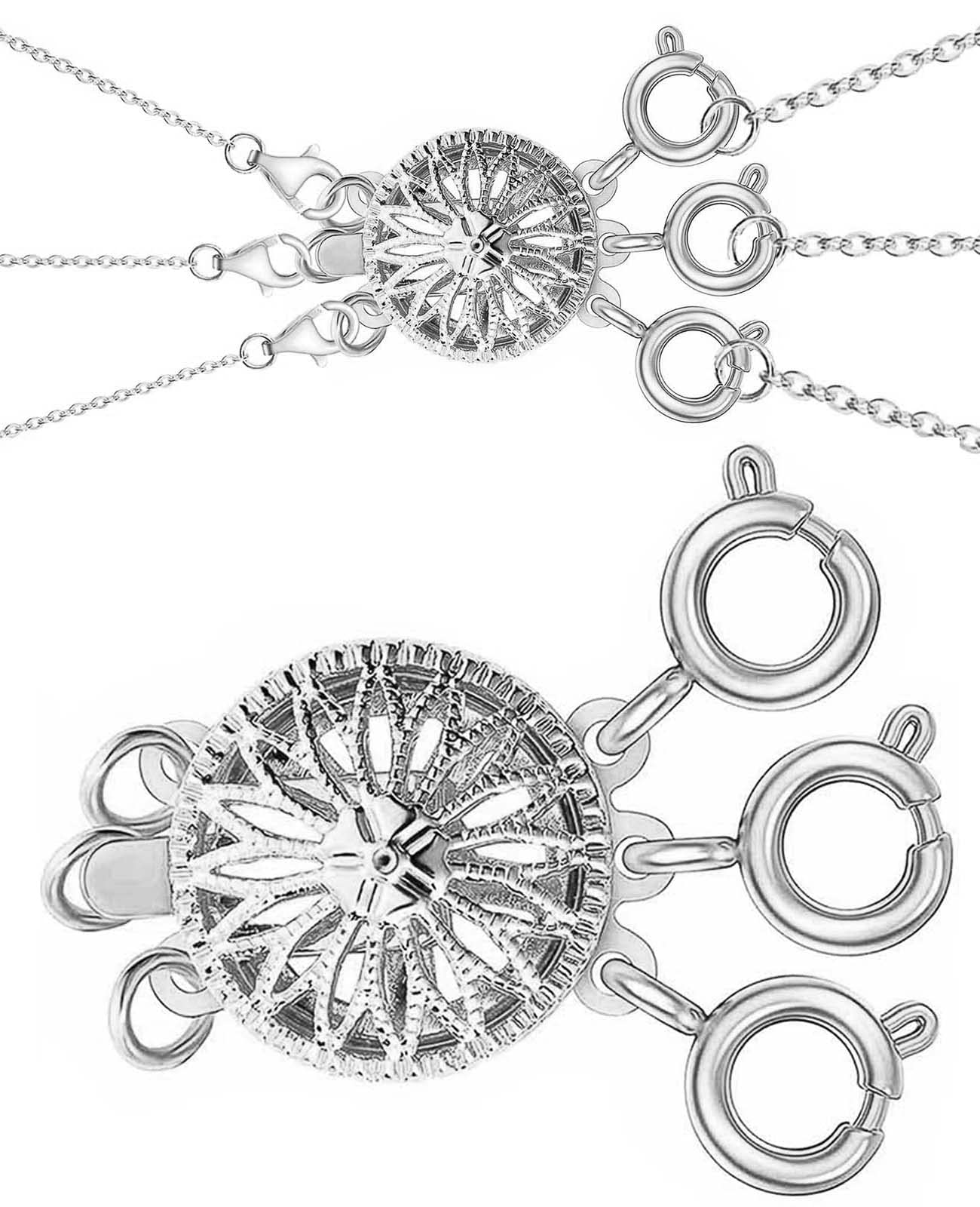 Dailyacc Layered Necklace Clasp for Women Slide Jewelry Lock Silver & 14k Gold Jewelry Bracelet Connectors