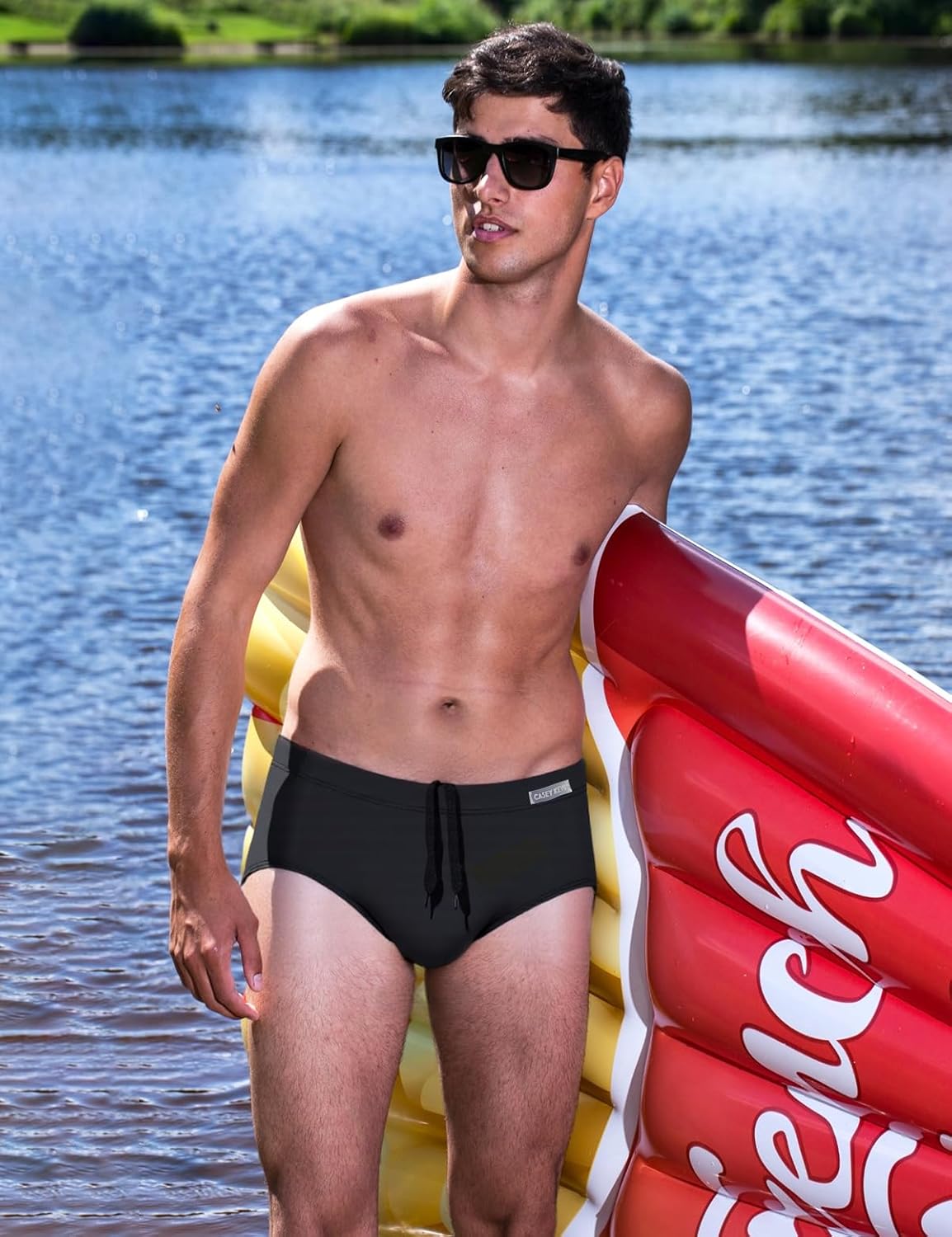 Casey Kevin Men's Classic Solid Swim Briefs Sexy Bikini Underwear Tan Through Full Coverage Swimwear - Image 7