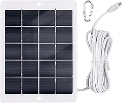 JOYID Carregador solar portátil 3W 5V Carregador de painel solar à prova d'água para acampamento com plugue micro USB para carregar telefones celulares Mini ventiladores Luz LED Câmera de monitorament