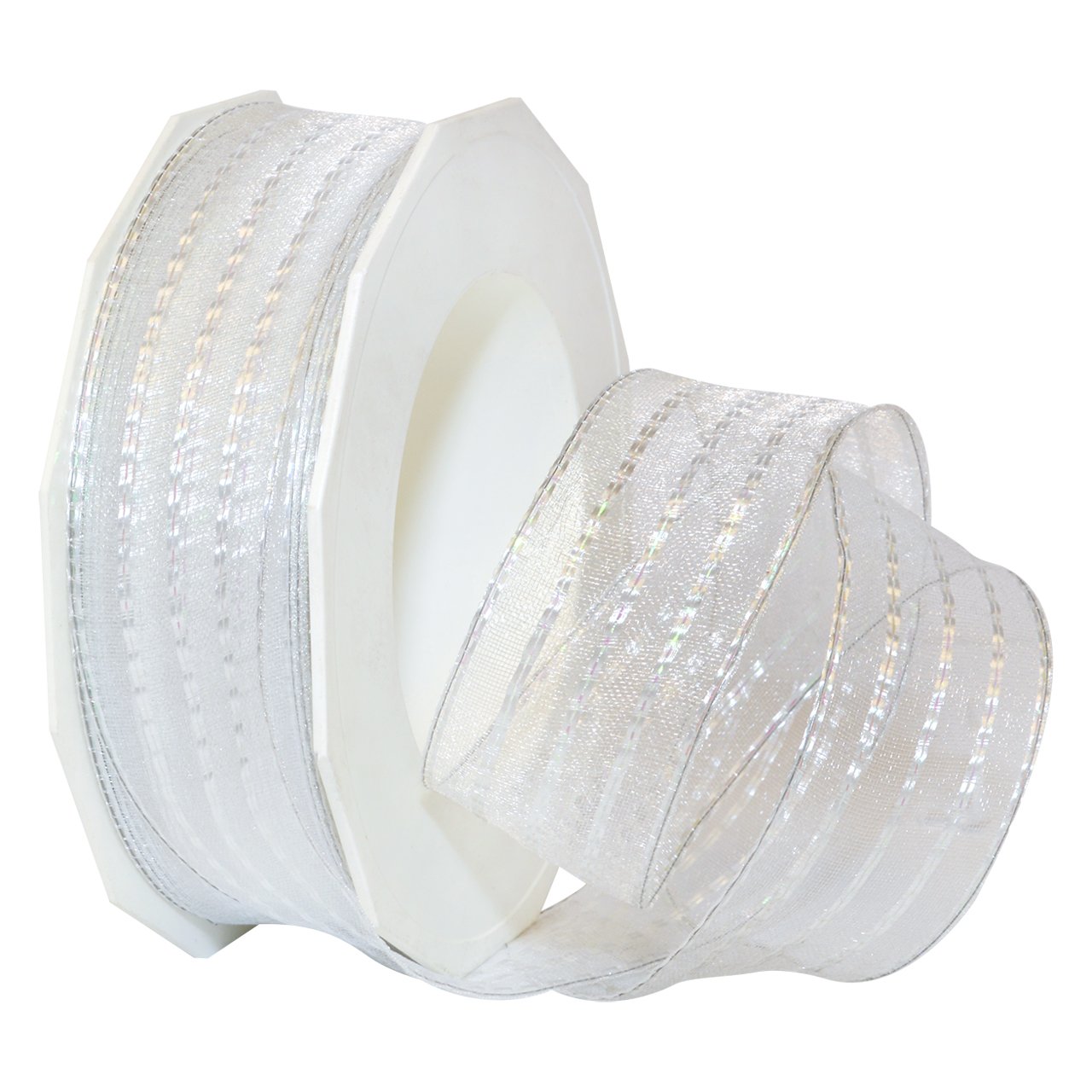 Morex Ribbon 30525/20-601 ruban de prestige blanc pour art floral haute couture