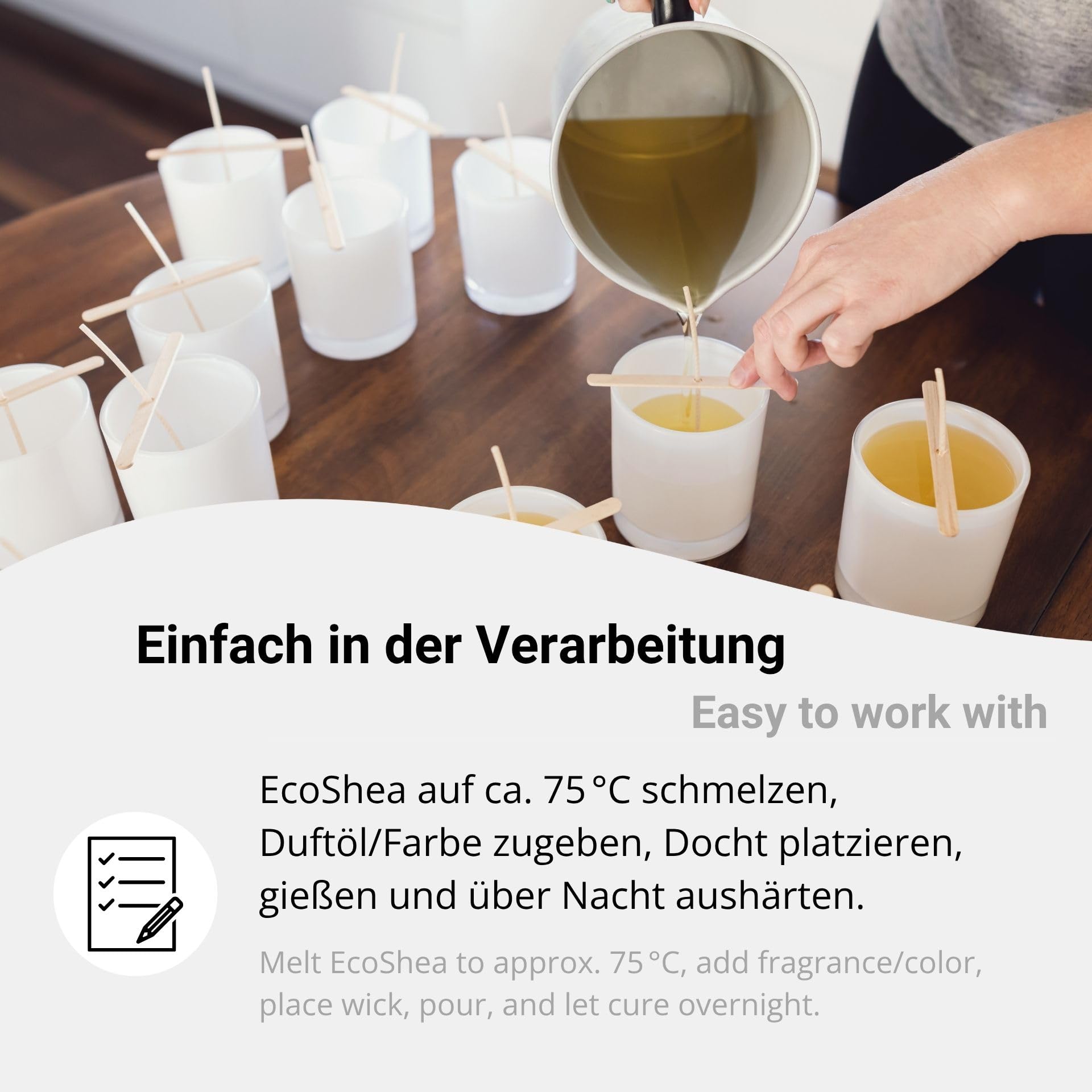 DistrEbution EcoShea Container Kerzenwachs 5kg – Natürliches Pflanzenwachs für Behälterkerzen