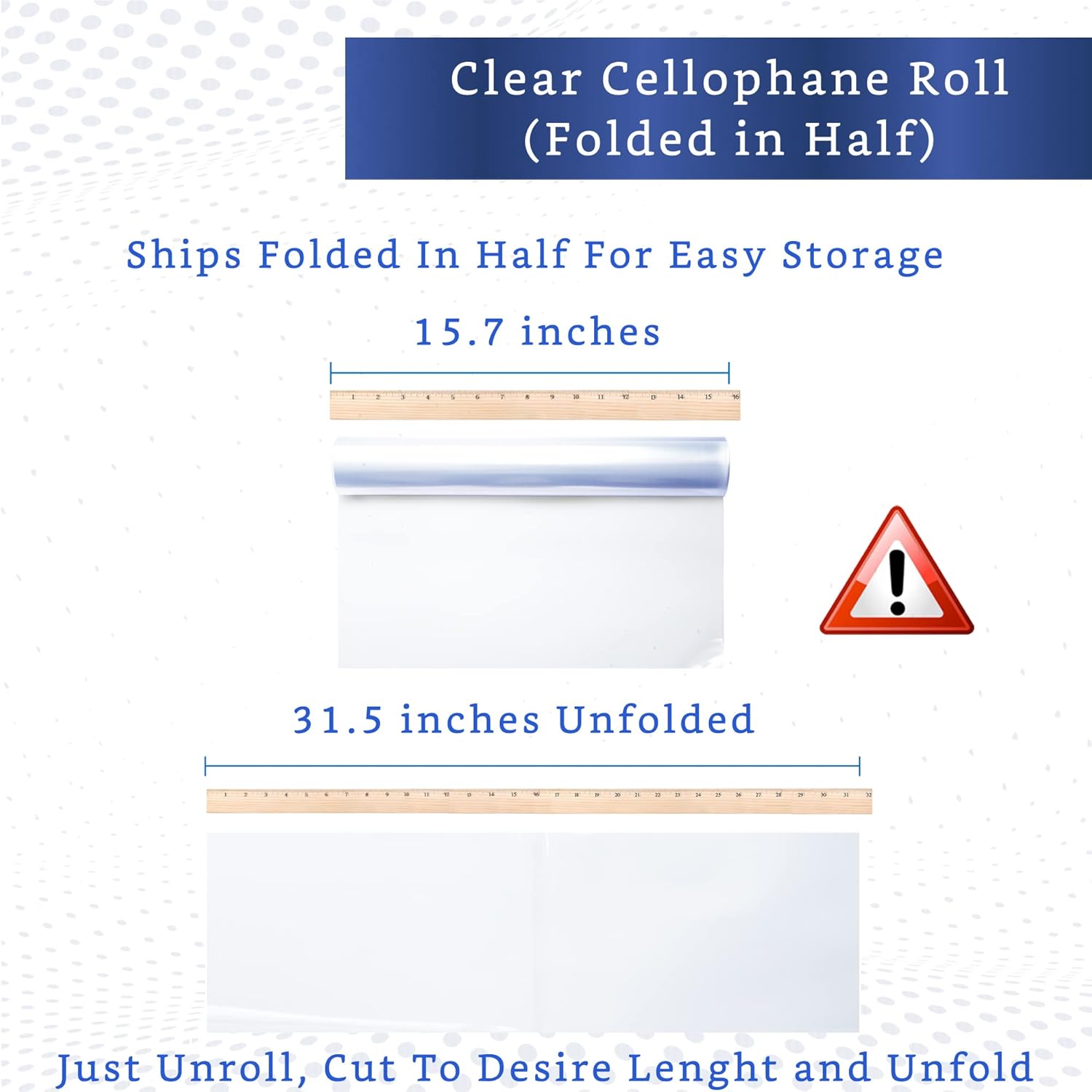 FIESTA WRAPS Clear Cellophane Wrap Roll (31.5 in x 110 ft each) and Green Cellophane Wrap (16 in x 200 ft each)