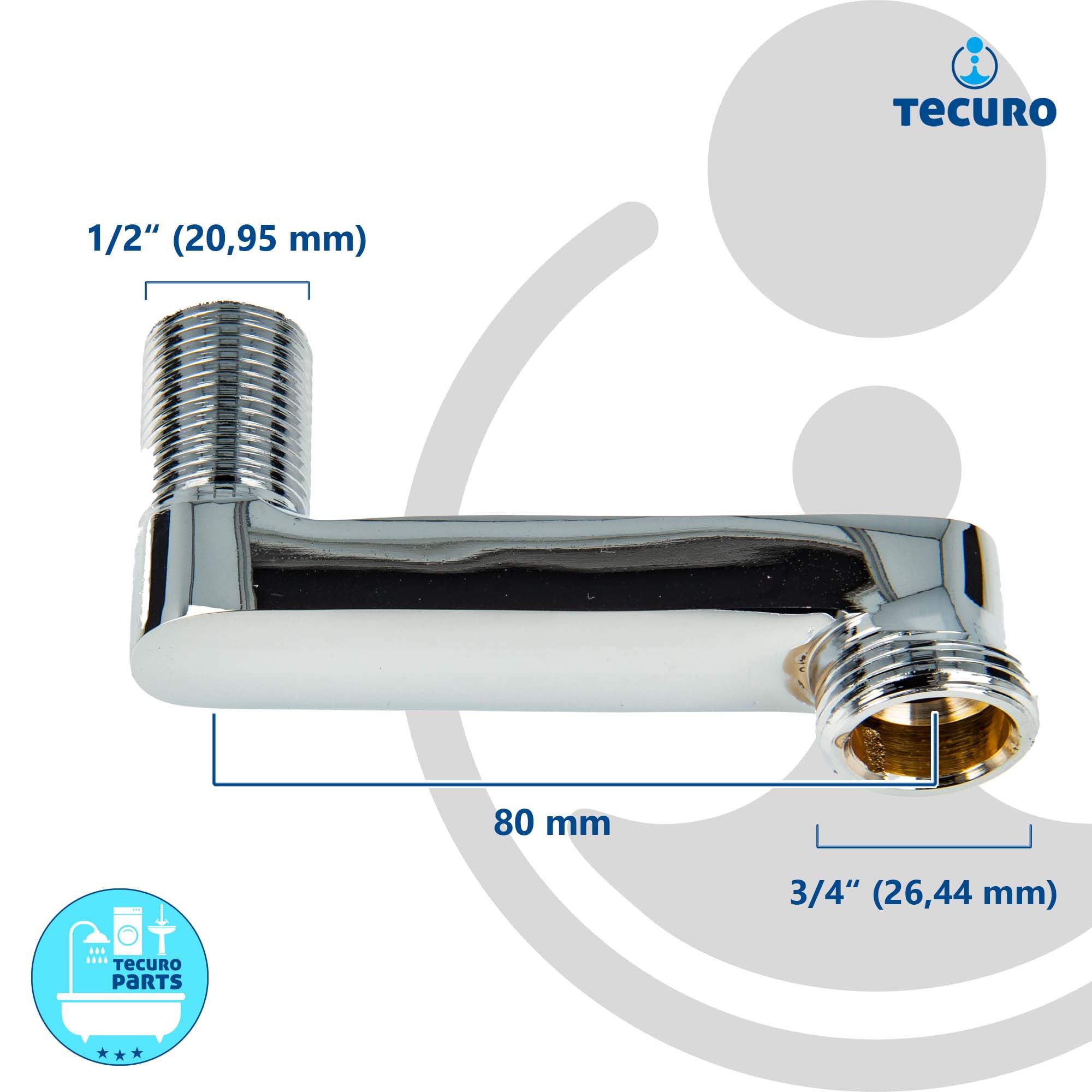 Lujoso tecuro S-conexión para 80 mm para pared grifos, 2-unidades