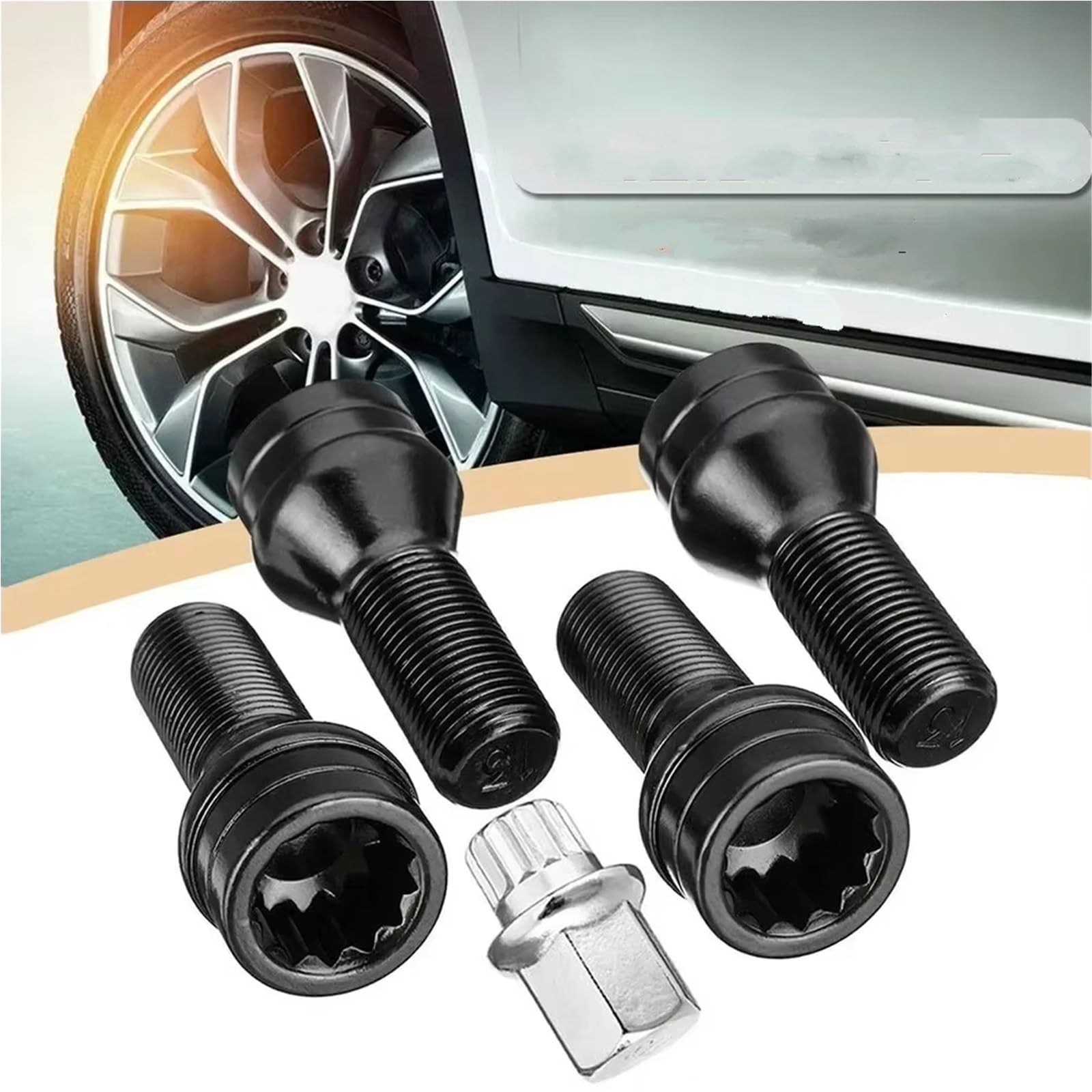 Bulloni ruota auto Compatibile Con BMW Per X4 F26 2010 Set Da 4 Dadi Esagonali Di Ricambio Per Cerchi In Lega Ricambi Auto OEM: 36136776076