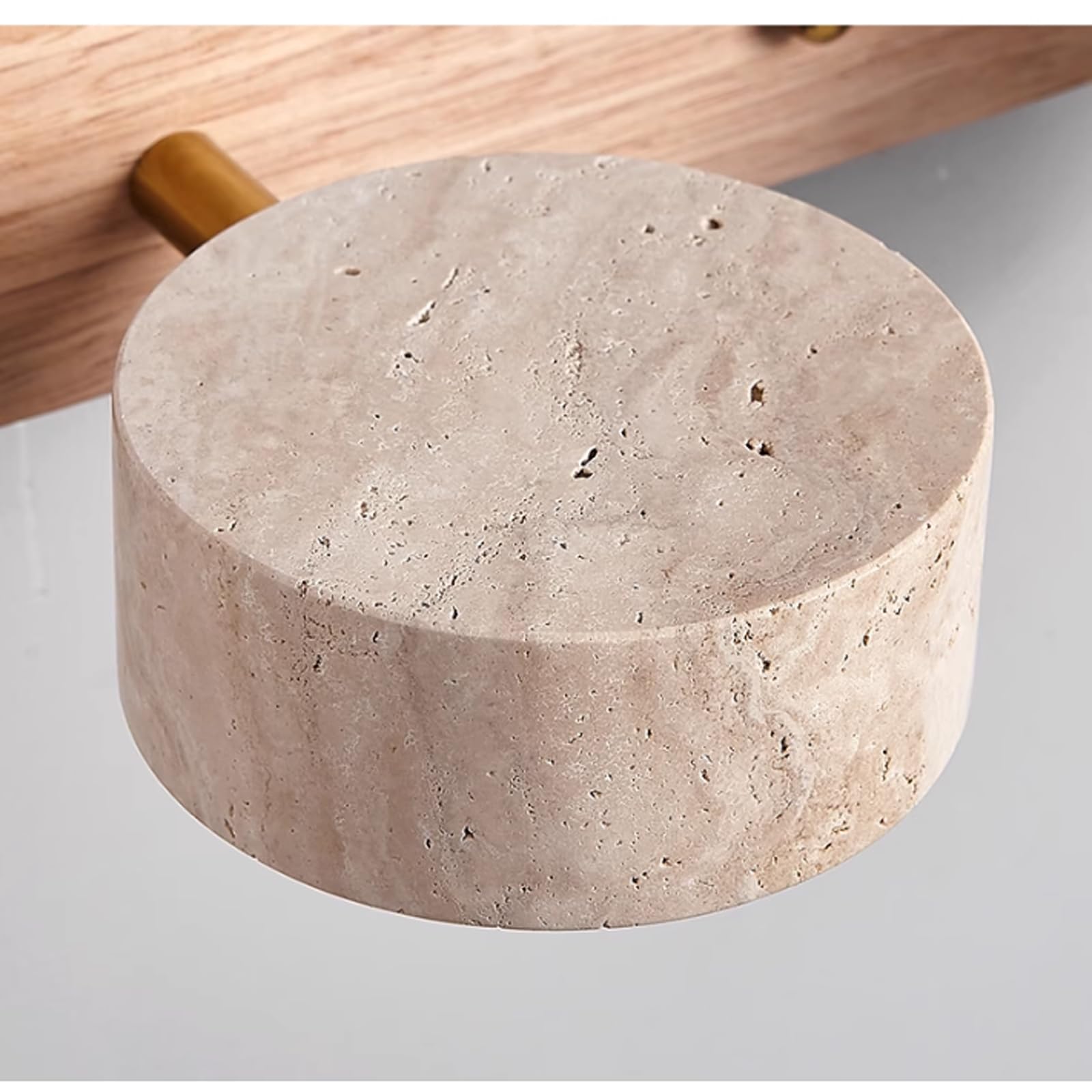 Aplique de Tocador de Piedra Natural Estilo Rústico Aplique de Pared Lineal de Madera Travertino Amarillo 2/3/4 Luces Lámparas de Baño Sobre Espejo Luz LED para Cuadros Giratoria 180°