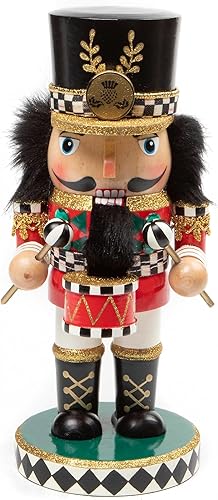 Miniatura 1 de MACKENZIE-CHILDS Toyland - Figura de cascanueces de baterista, decoración navideña de cascanueces para el hogar