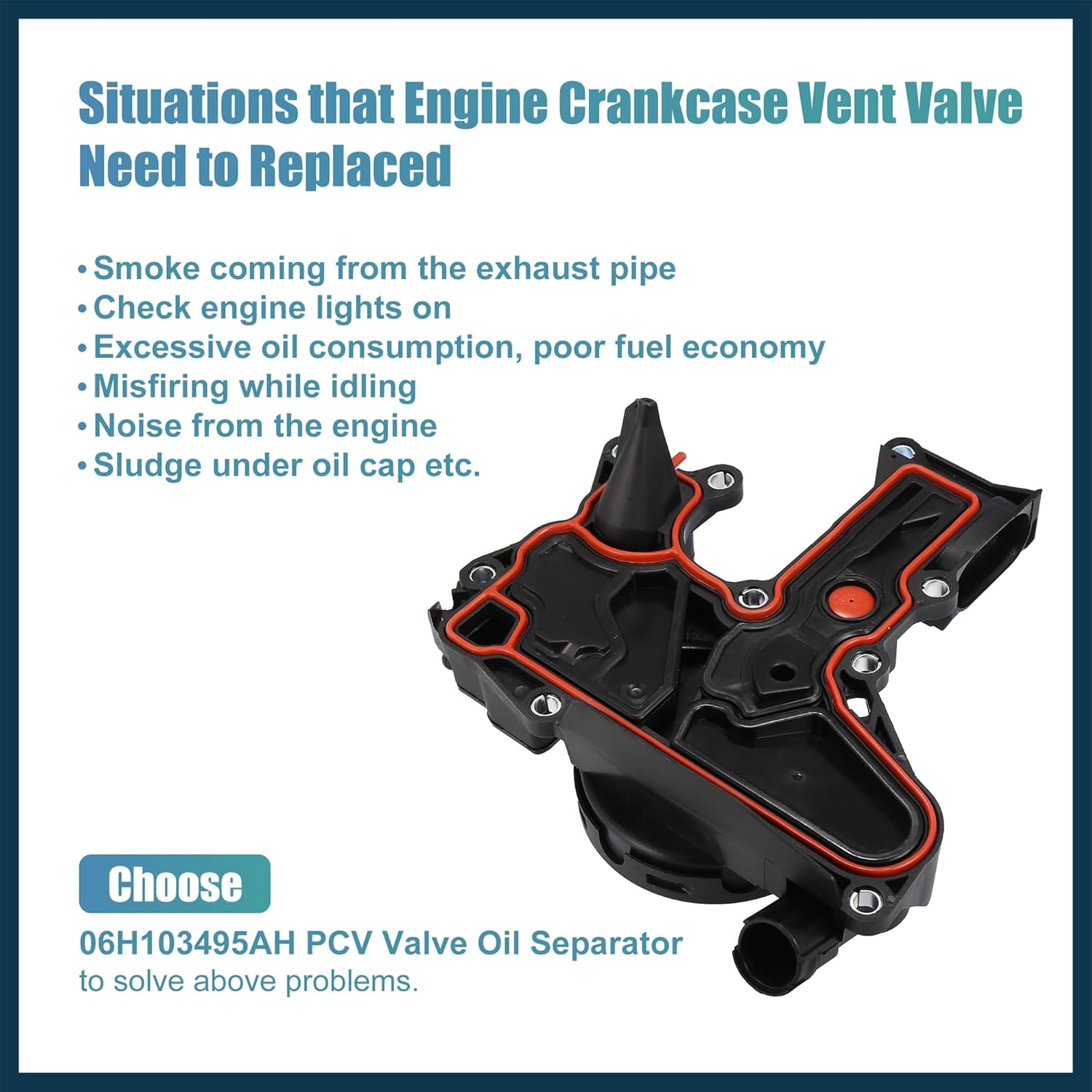 PCV Valve Engine Crankcase Vent Oil Separator Breather Hose Exhaust Pipe Kit 06H103495AH for VW Beetle CC Jetta GTI Passat for Audi A3 A4 A5 Q5 TT Hard Resistant Automotive Parts