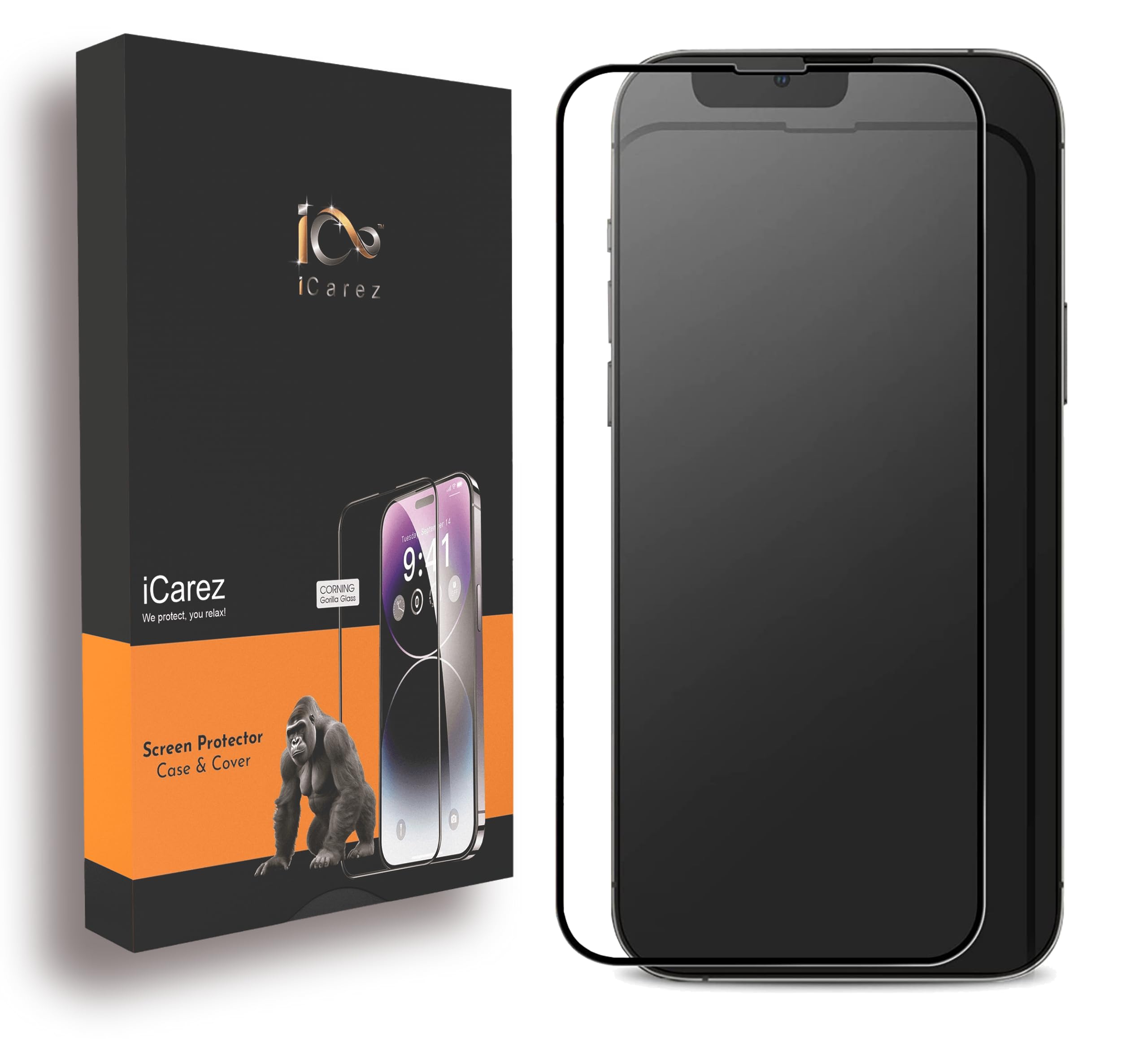 iCarez Matte Tempered Glass Screen Protector Guard for iPhone 14/13 Pro/13 Case Friendly Smooth as Silk - pack of 1