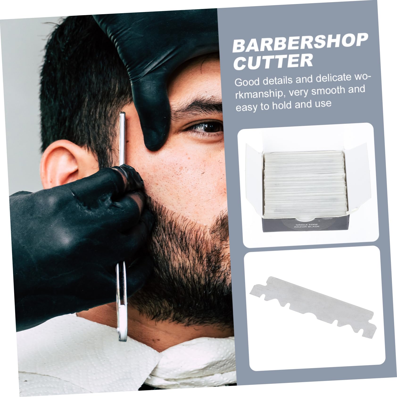 5 Sätze Rasierklinge Gesicht Rasieren Rasierapparat Barbier Einzel Rasierer Rasierhobel Rasierrasierung Rasiermessermänner Rostfreier Stahl Silber 100 Stück * 5