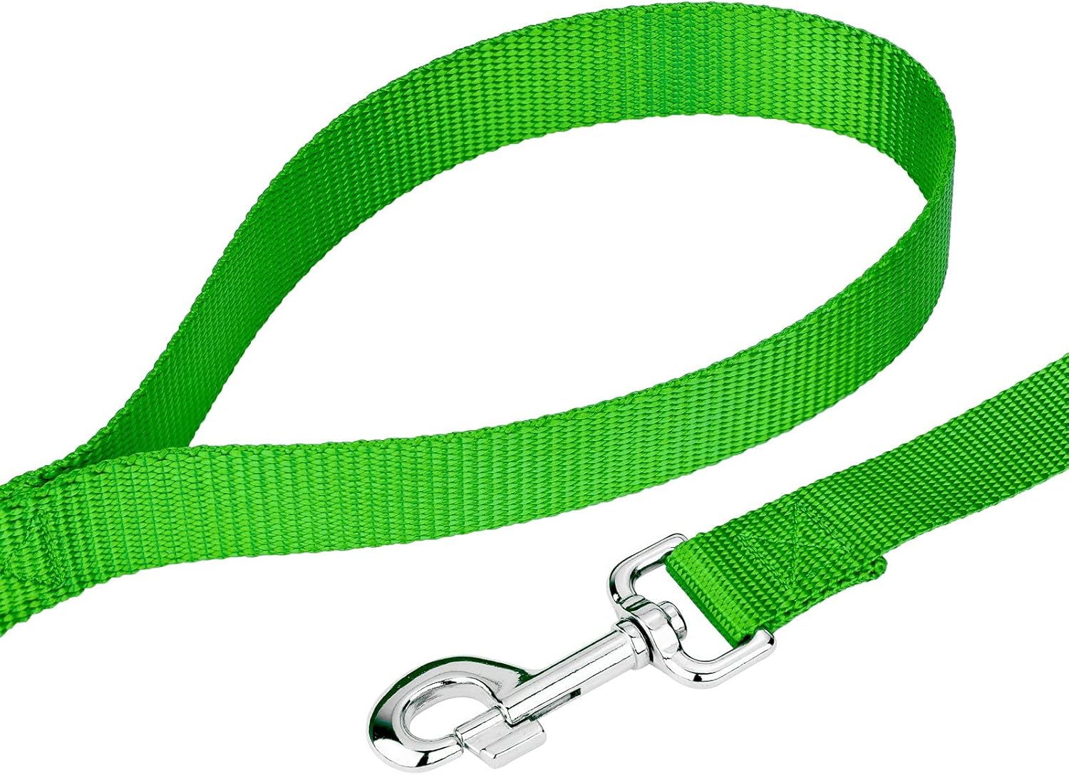 Country Brook Petz - Premium Nylon Dog Collar and Leash - 10+ Cool Colors (Large, 1 Inch, Hot Lime Green)