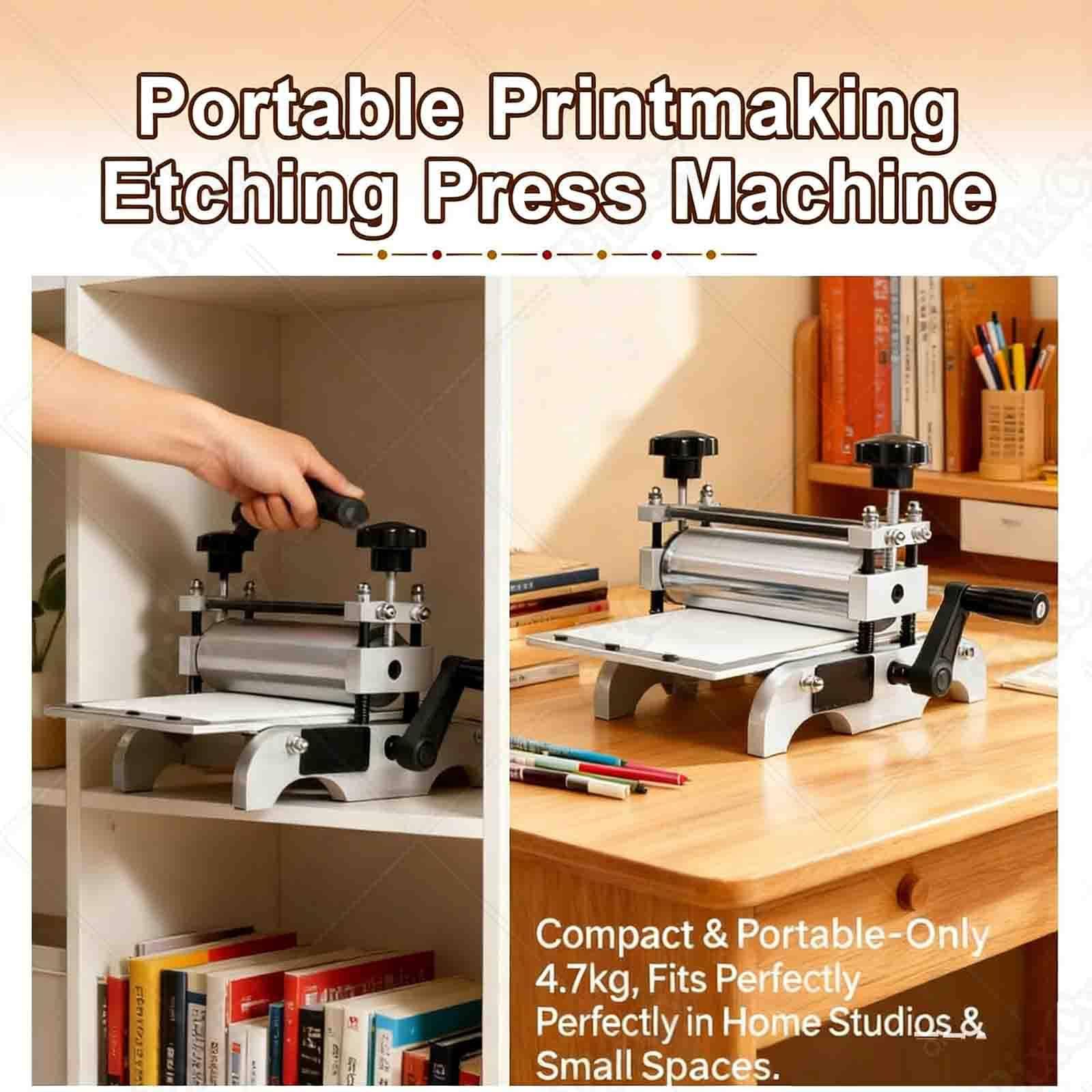 Macchina da stampa manuale per progetti fai da te, piano da tavolo portatile per stampa in rilievo e Linocut, ideale per hobbisti e artisti studenti