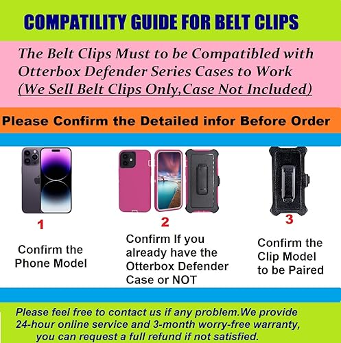 Miniatura 2 de Paquete de 2 fundas de repuesto con clip para cinturón compatible con OtterBox Defender Series para Apple iPhone XR (6.1 pulgadas) solamente (solo