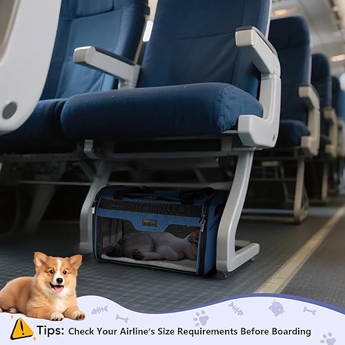 Miniatura 40 de BALEINE Transportador para gatos, cachorros y cachorros para mascotas pequeñas y medianas de hasta 15 libras, bolsa de viaje para perros de lados