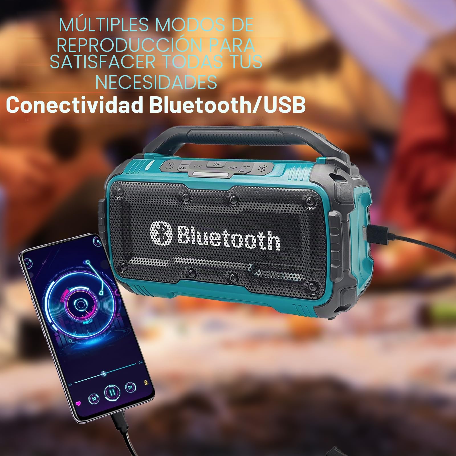 Paquete de 2 altavoces inalámbricos para baterías Makita de 18 V, Bluetooth, con altavoces dobles, panel de control intuitivo, para el hogar y fiestas (batería de 3000 mAh)