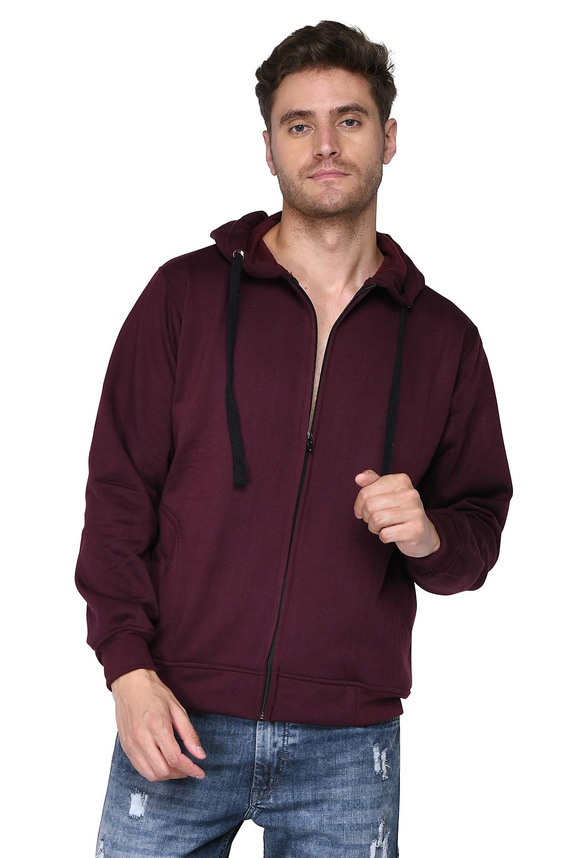 sxv style SXV Solid Plain Zipper Sweatshirt Hoodie for Men & Women-picture-12
