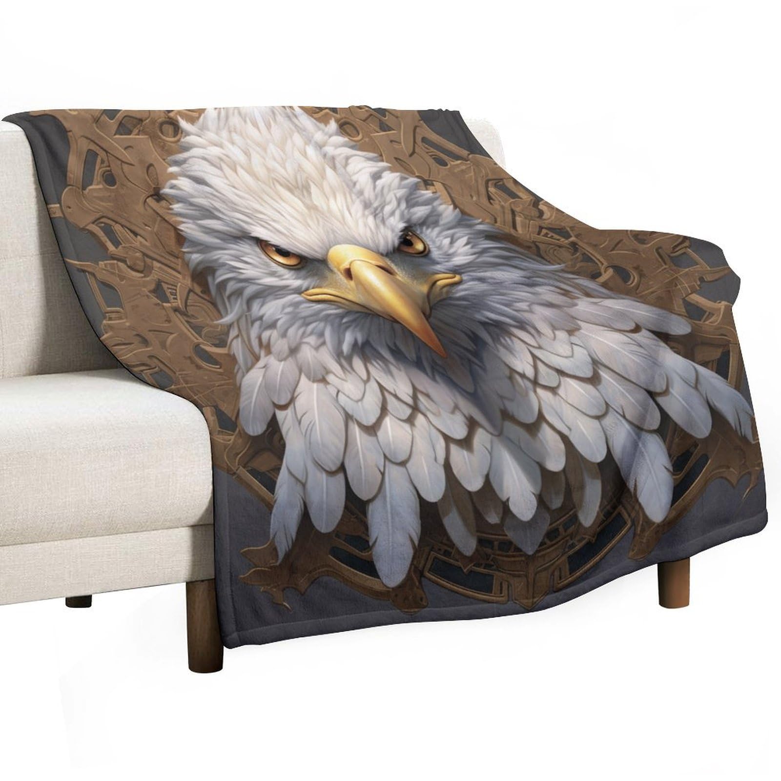 Couverture polaire aigle idée cadeau originale pour femme et fille plaid chaud thème oiseau