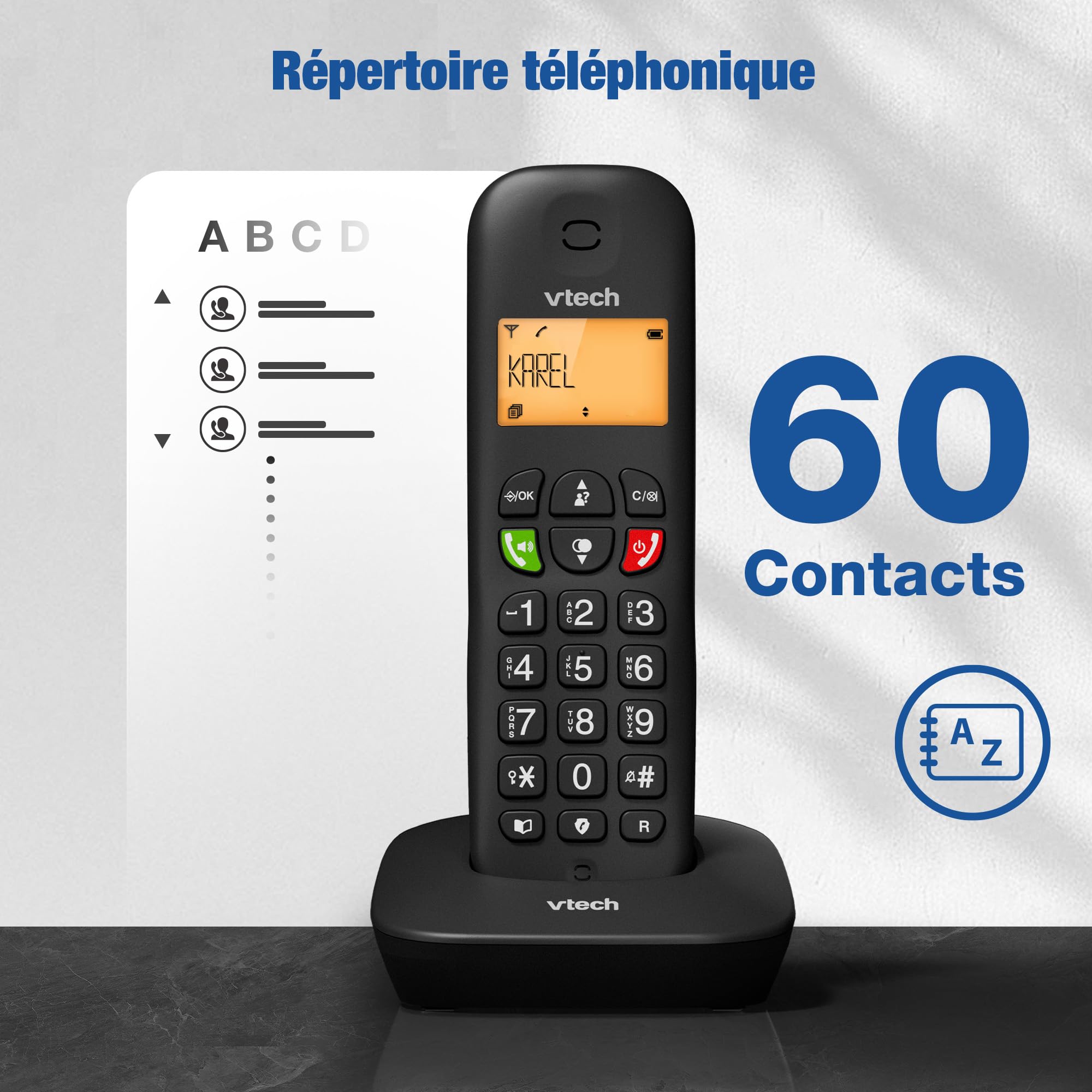 VTech CS901 Téléphone sans Fil DECT 2 combinés, Blocage d’appels, Identification, Haut-Parleur