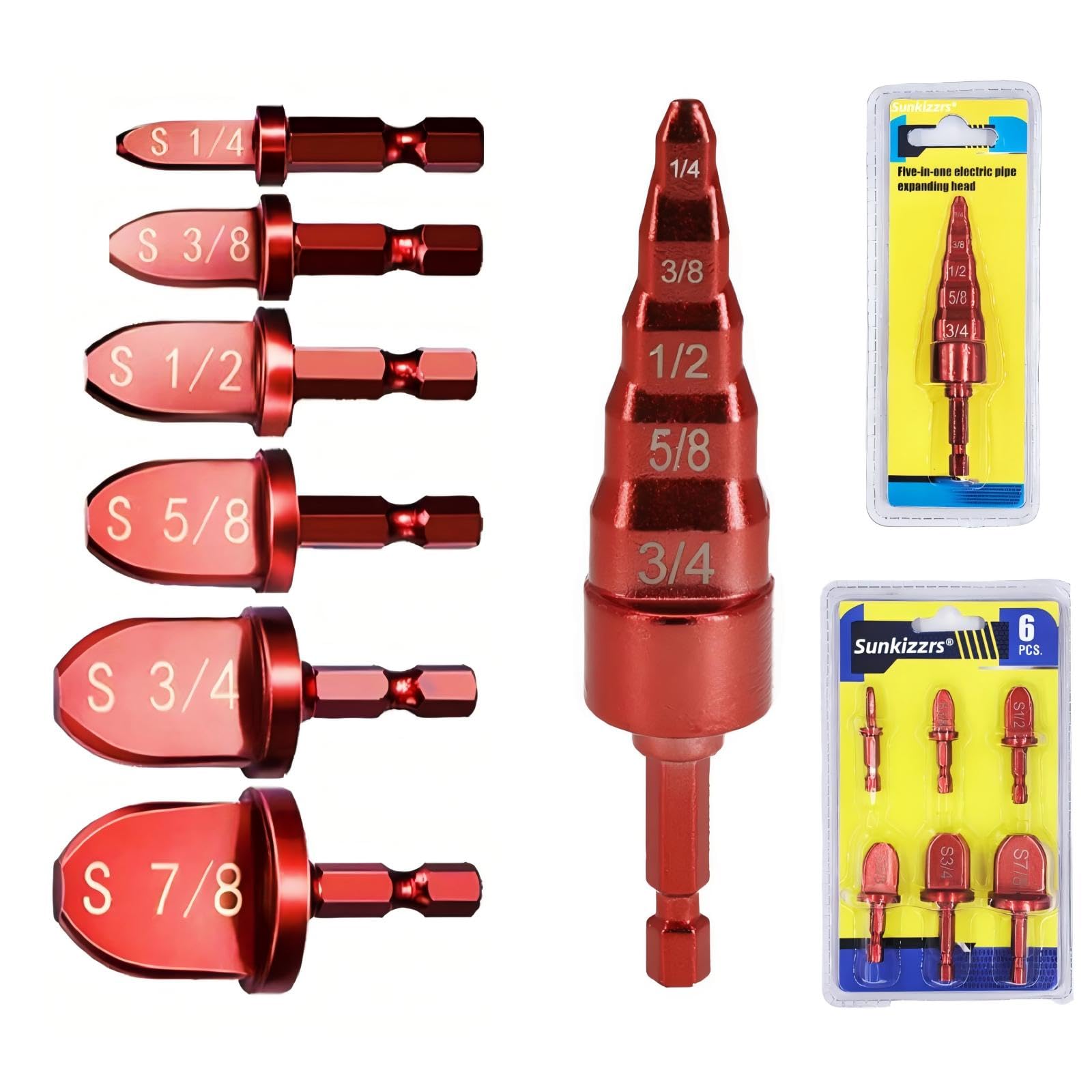 Sunkizzrs® 7-Pcs Flaring Tool – Ac Tools Hex Shank– Swaging Tool Expansion Manual Tube Expander Soft Copper – Repair Kit Air Conditioner & Refrigeration Flaring – 6+1 Copper Pipe (8)-picture-22