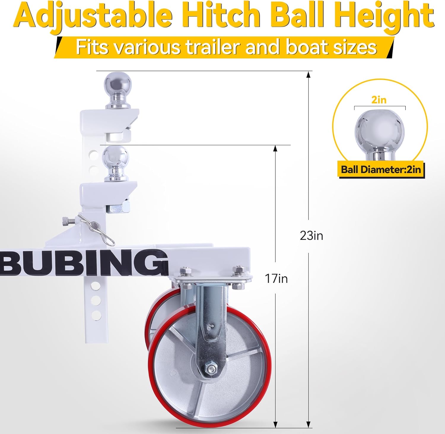 Trailer Tug Mover | 20,000LBS Max Support 3,500LB Tongue Weight | Universal Fit for RV, Camper, Boat & Enclosed Trailers (2 in Ball)