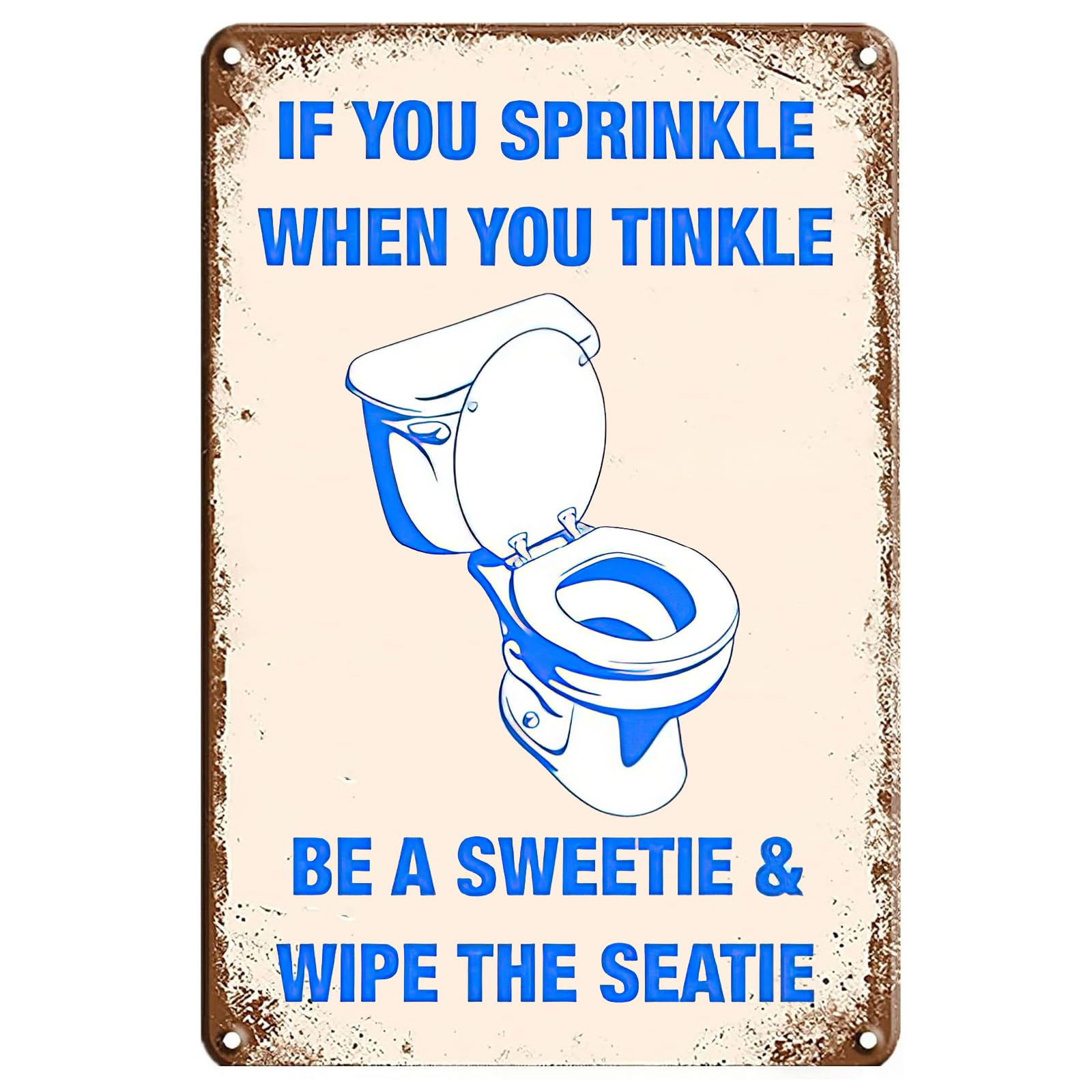 Toilet Rules Vintage Metal Sign If You Sprinkle When You Tinkle Funny Bathroom Rules Wall Art Decor Rustic Tin Signs Metal Poster For Home Toilet Bathroom Man Cave Club Cafe Decor 14x20cm