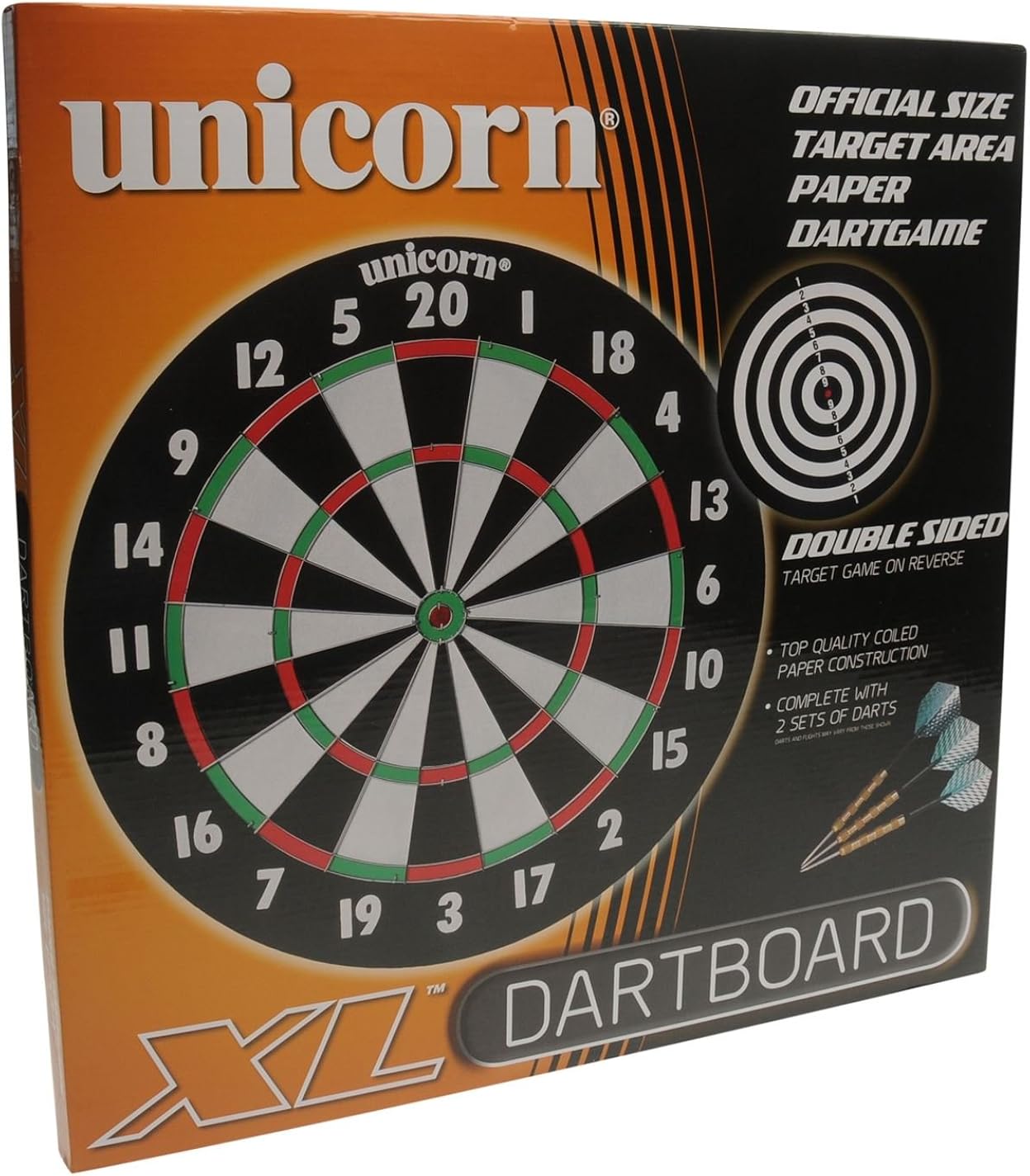 Unicorn XL Dart Board 17'' x 3/4'' Double Sided Target Game Amazon.co